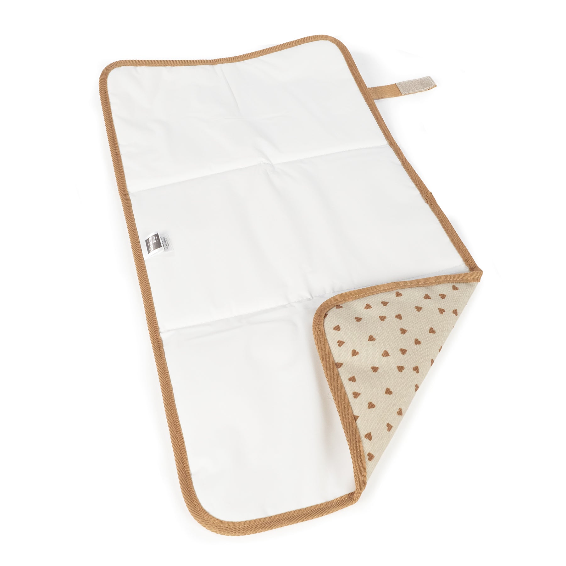 Hearts Poppy Cinnamon Changing Mat
