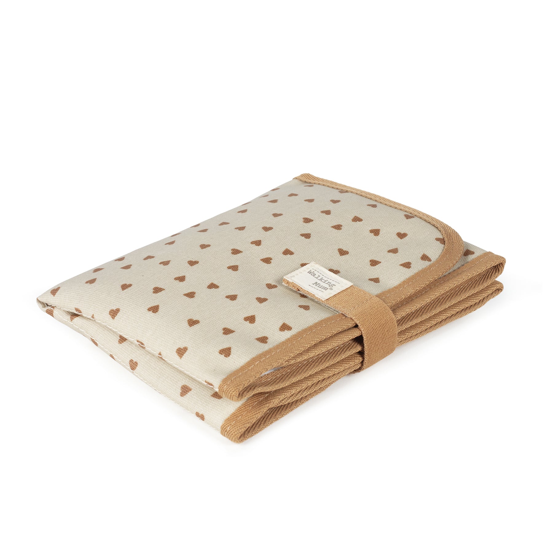 Hearts Poppy Cinnamon Changing Mat