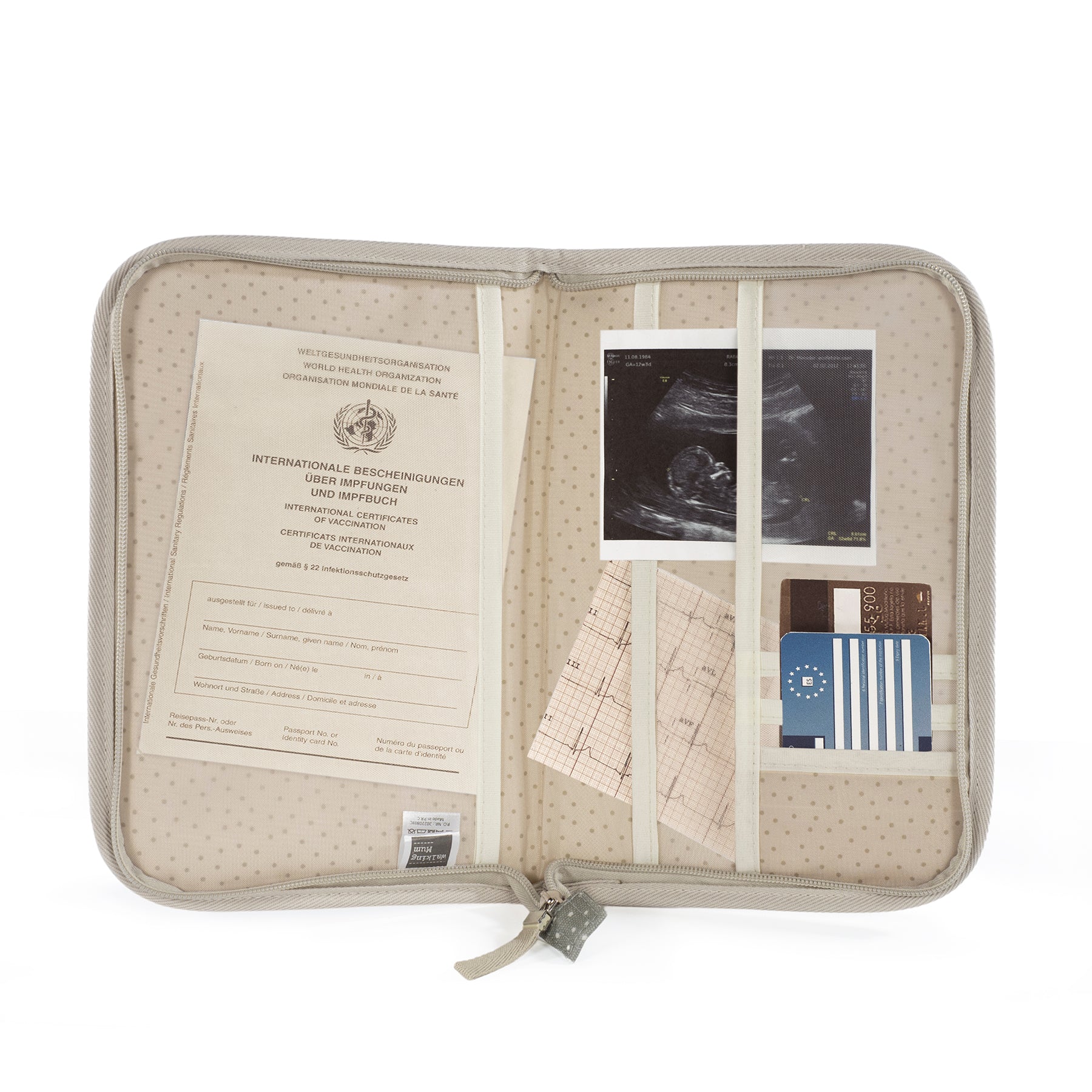 Polka Dot Poppy Moss Document Holder