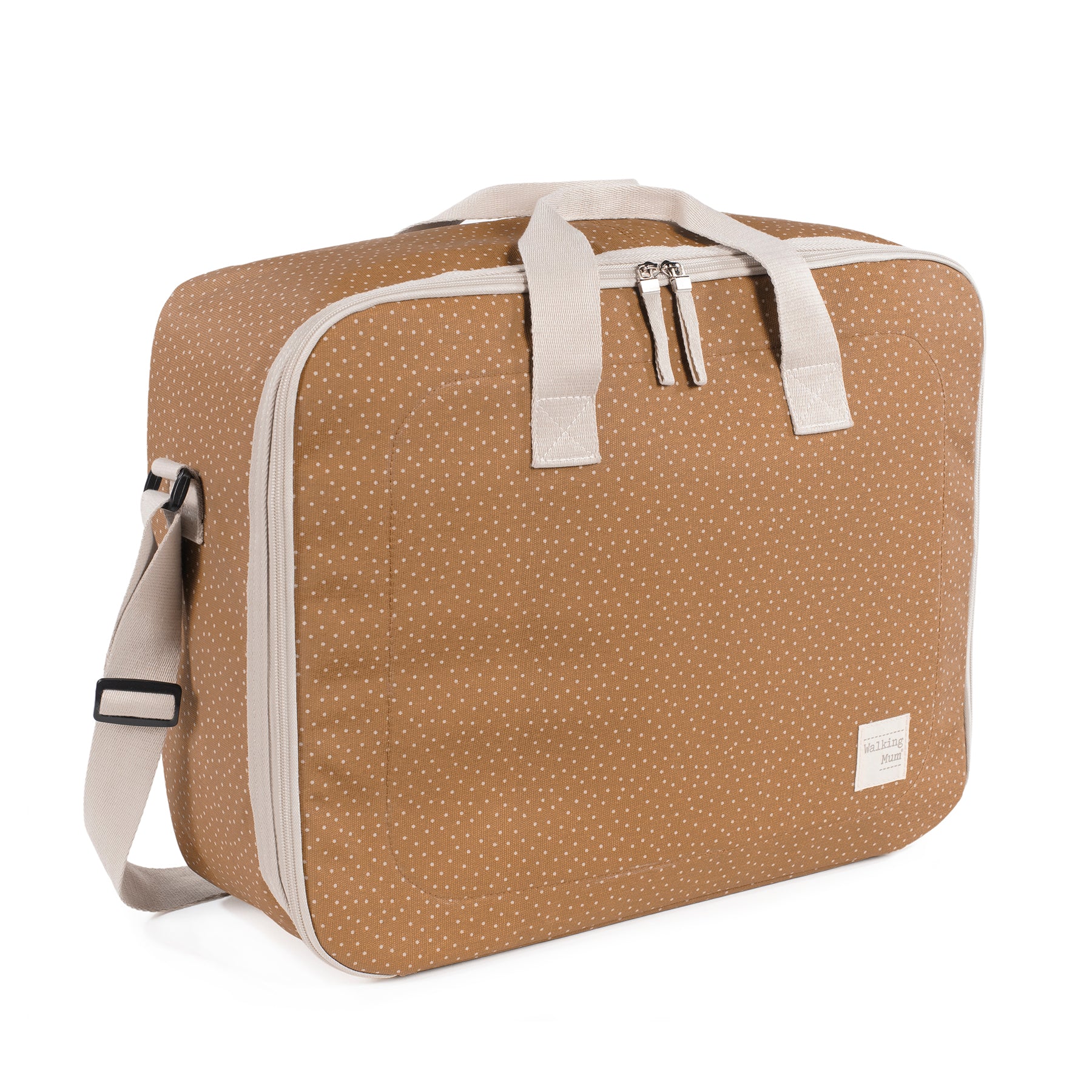 Polka Dot Poppy Cinnamon Maternity Bag