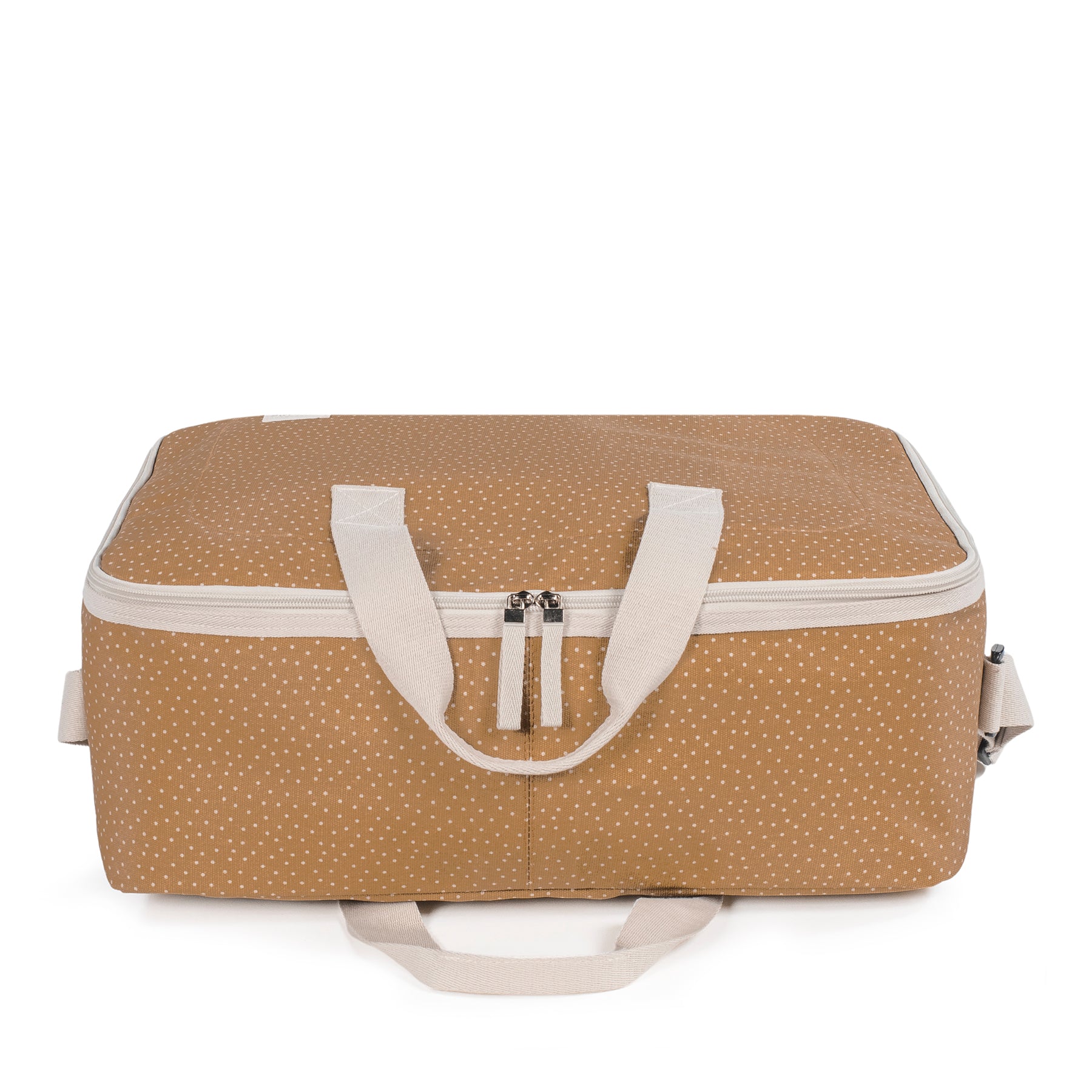 Polka Dot Poppy Cinnamon Maternity Bag