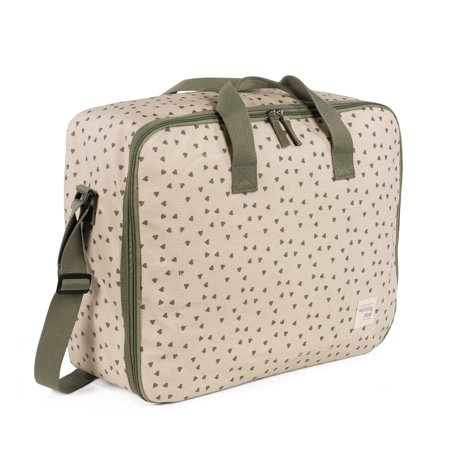 Hearts Poppy Moss Maternity Bag