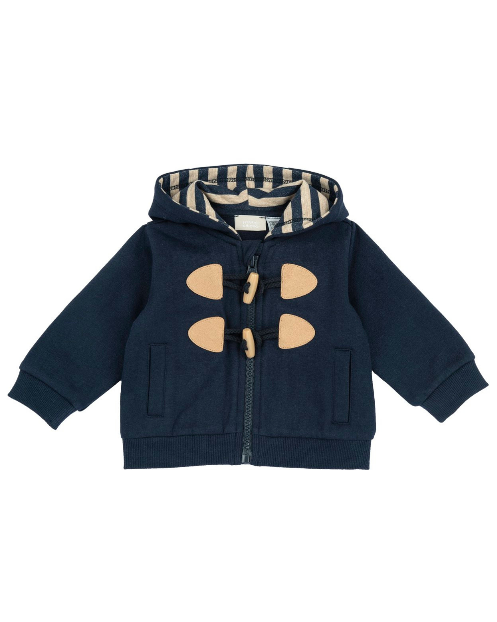 Cotton coat with hood and tassels.