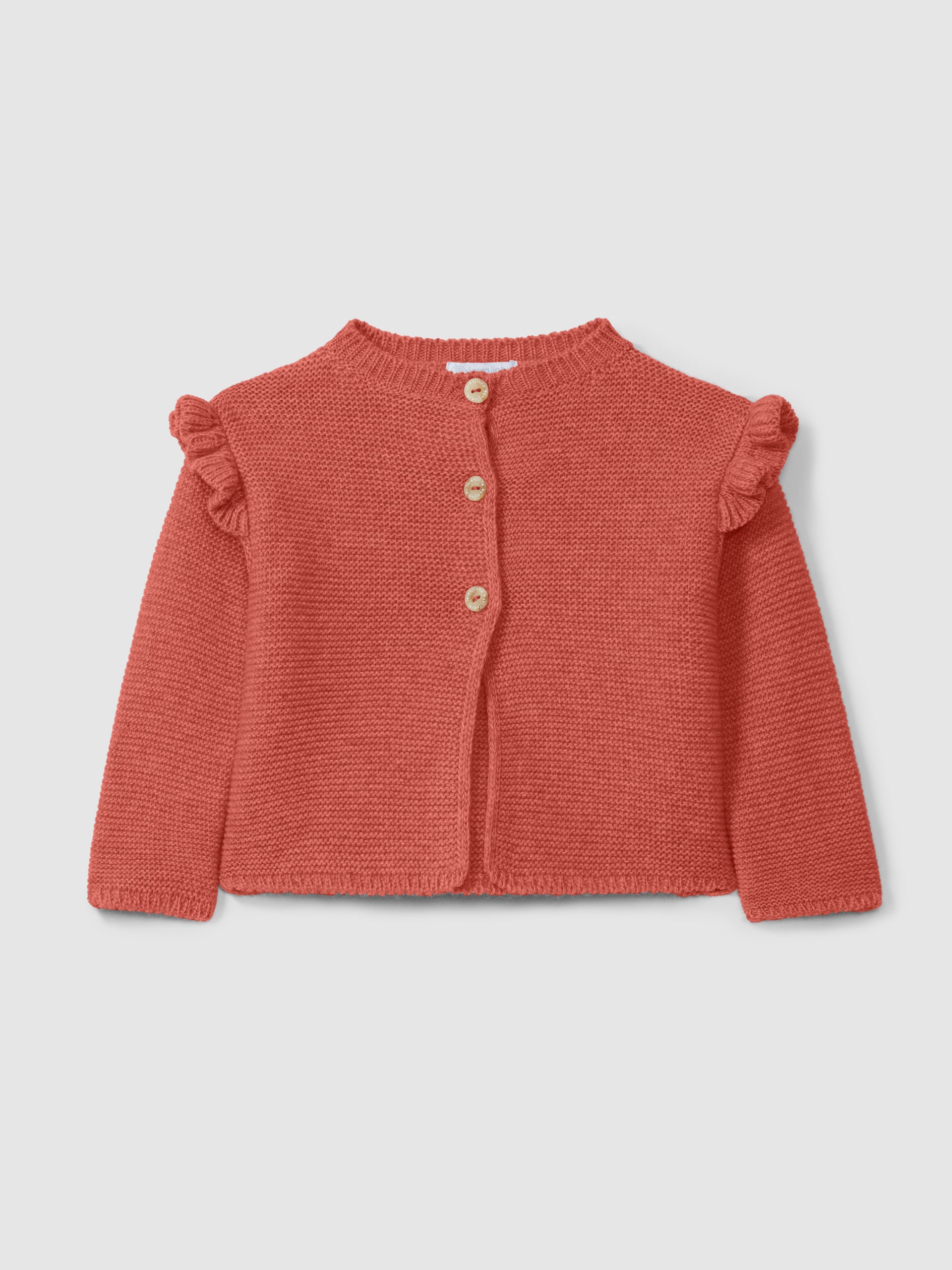 Knitted Coat with Ruffle Detail