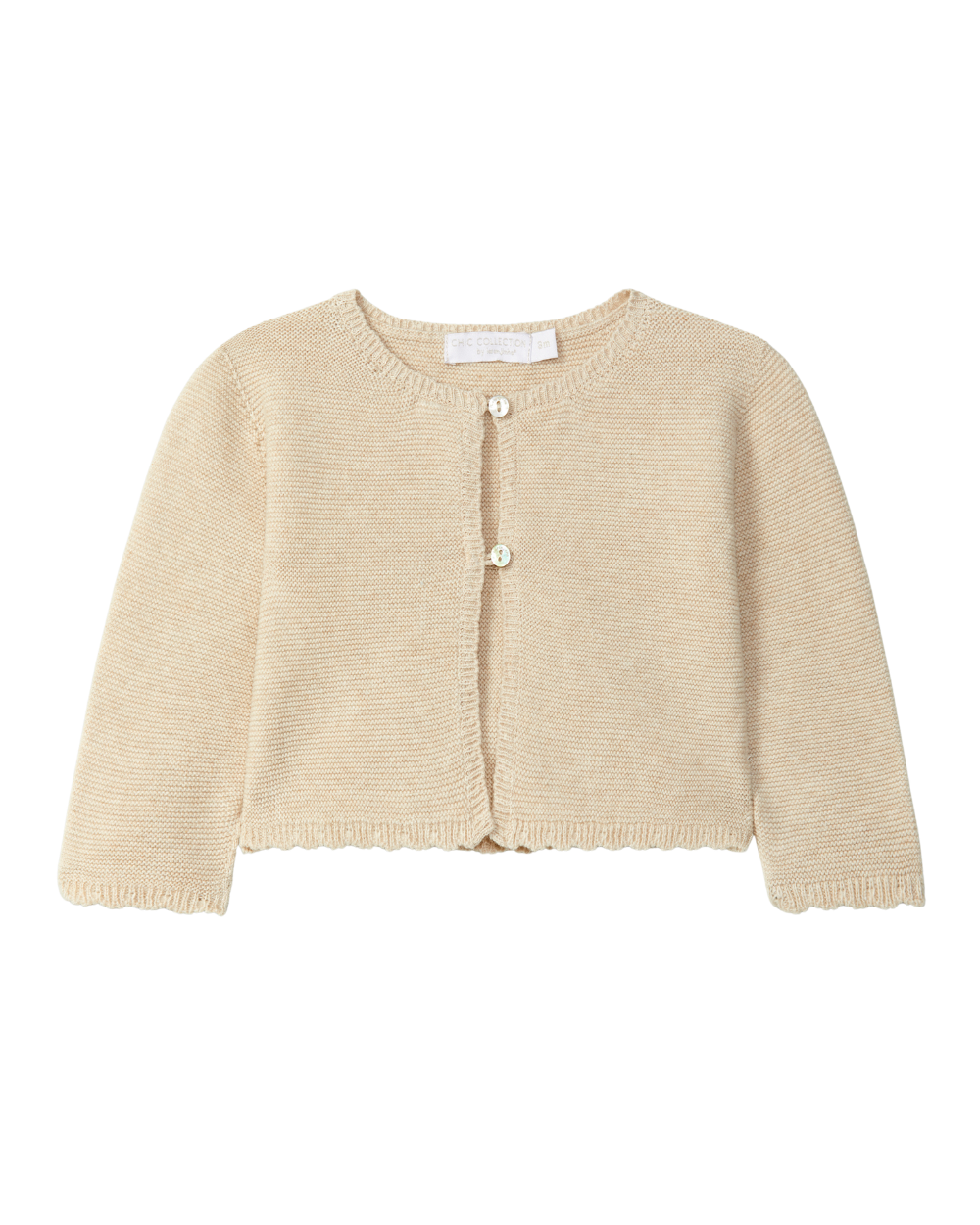 Casaco Curto Tricotado Detalhe Boleado