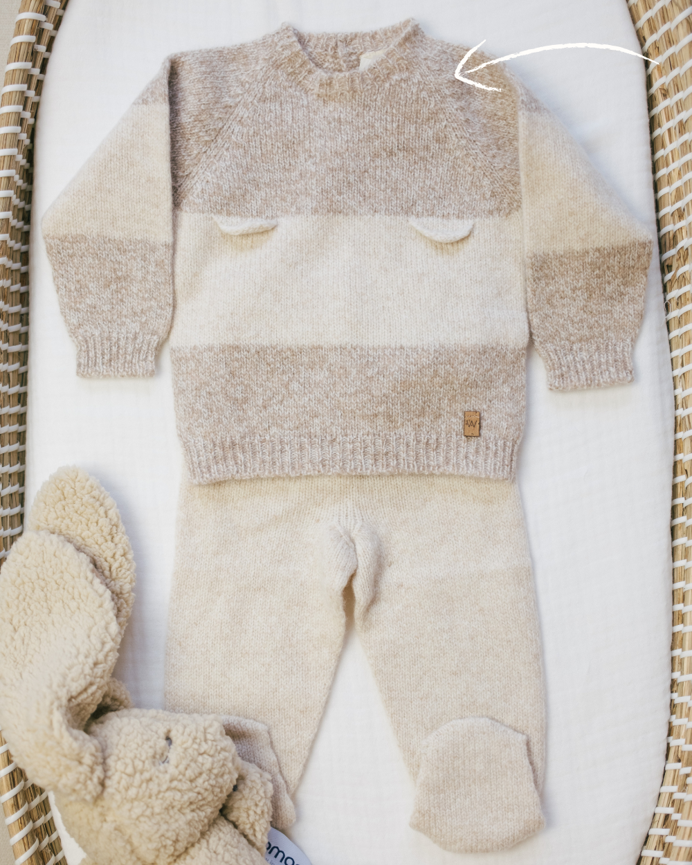 Merino Wool Knitted Teddy Bear Sweater