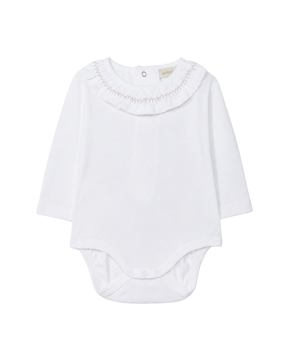 Body Manga Comprida Gola Folho Bordada | Baby