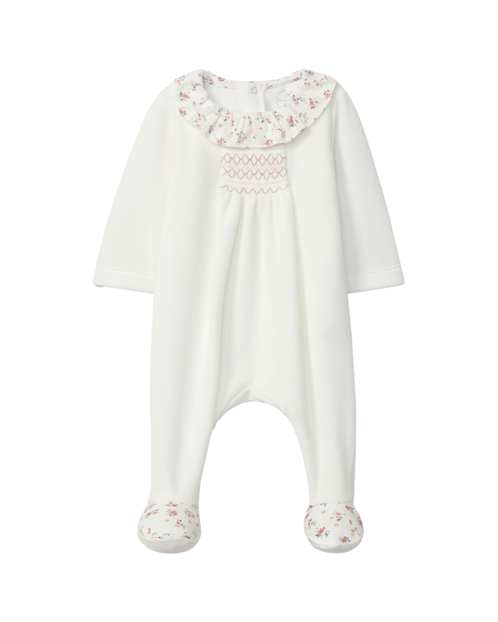 Babygrow Veludo Gola Folho e Smocks