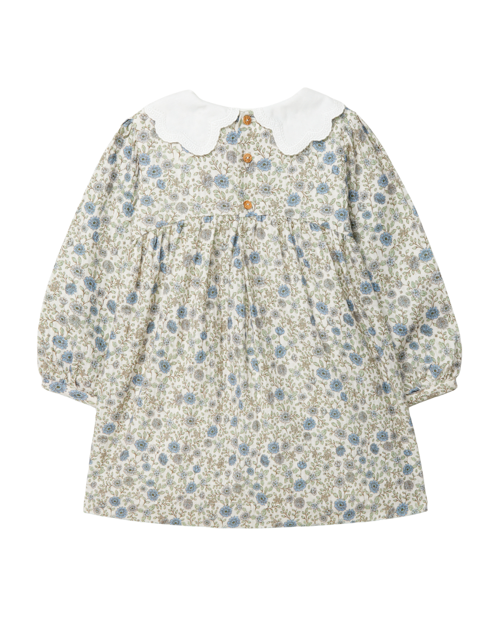 Vestido Flores Gola Bordada