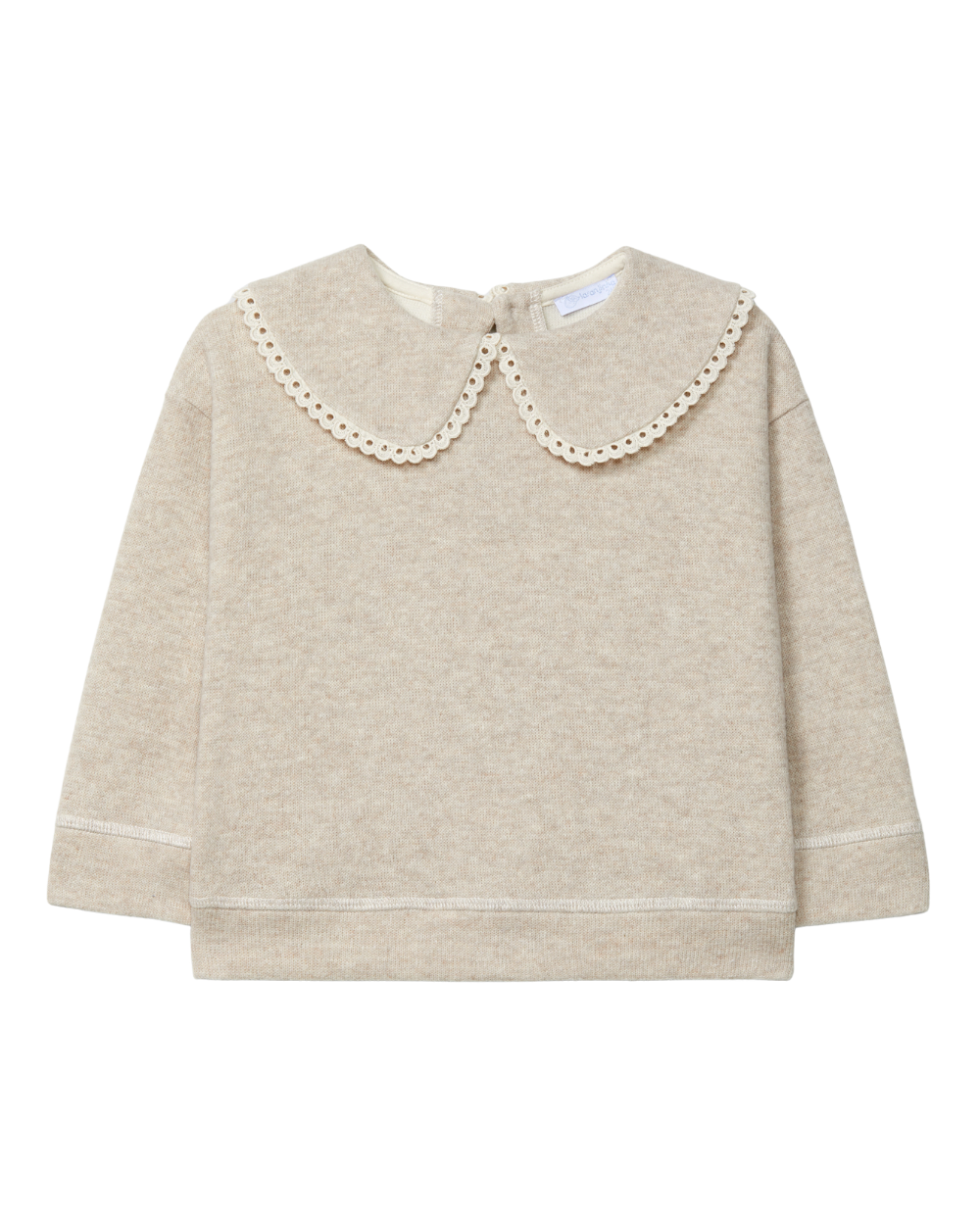Sweatshirt Malha Dupla com Detalhe de Renda