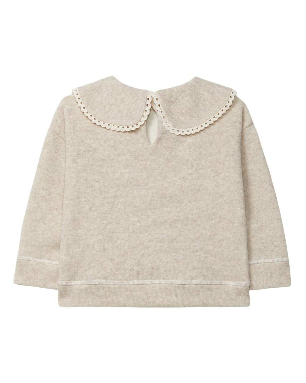 Sweatshirt Malha Dupla com Detalhe de Renda
