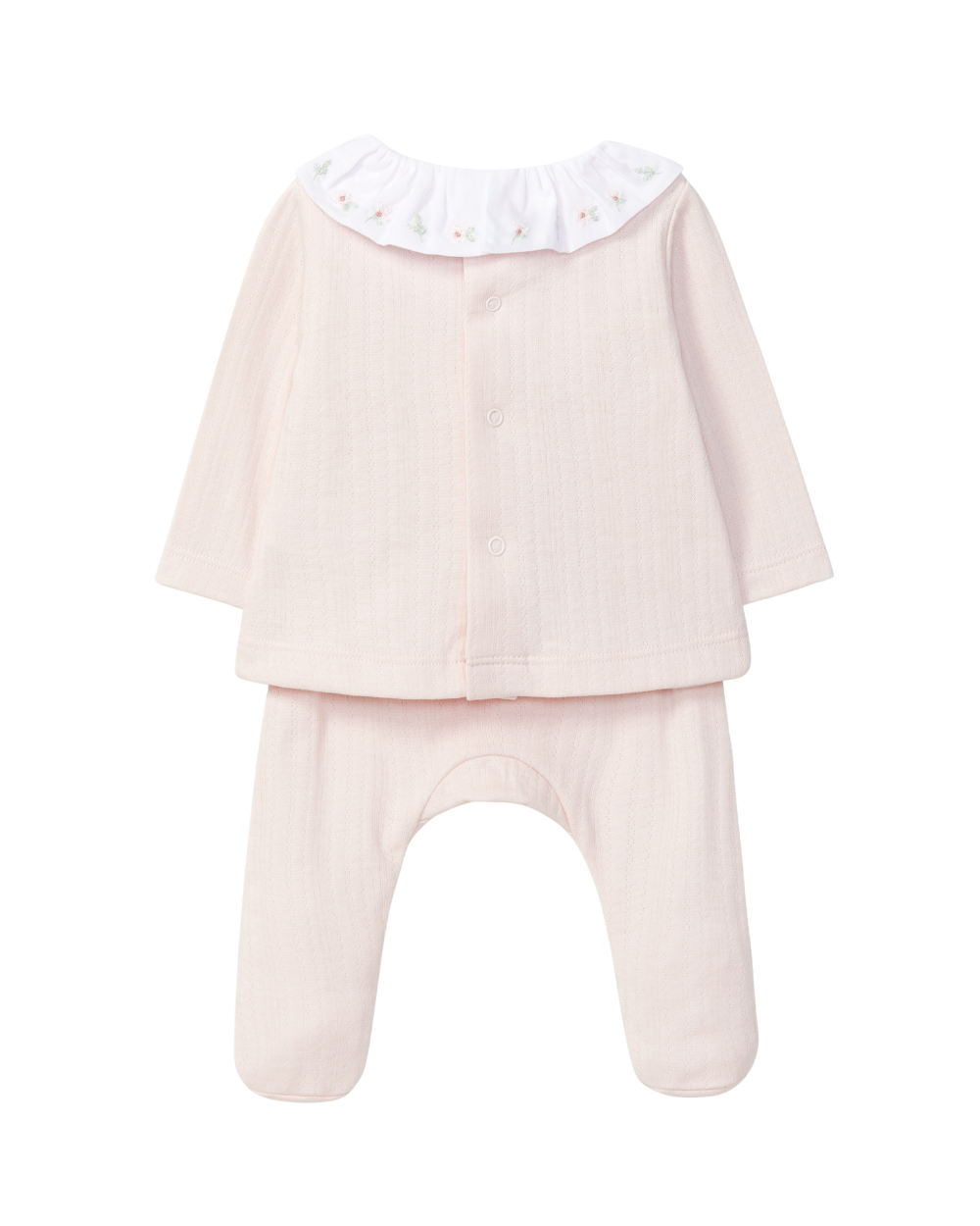 Fato 2 Peças Flores Bordadas