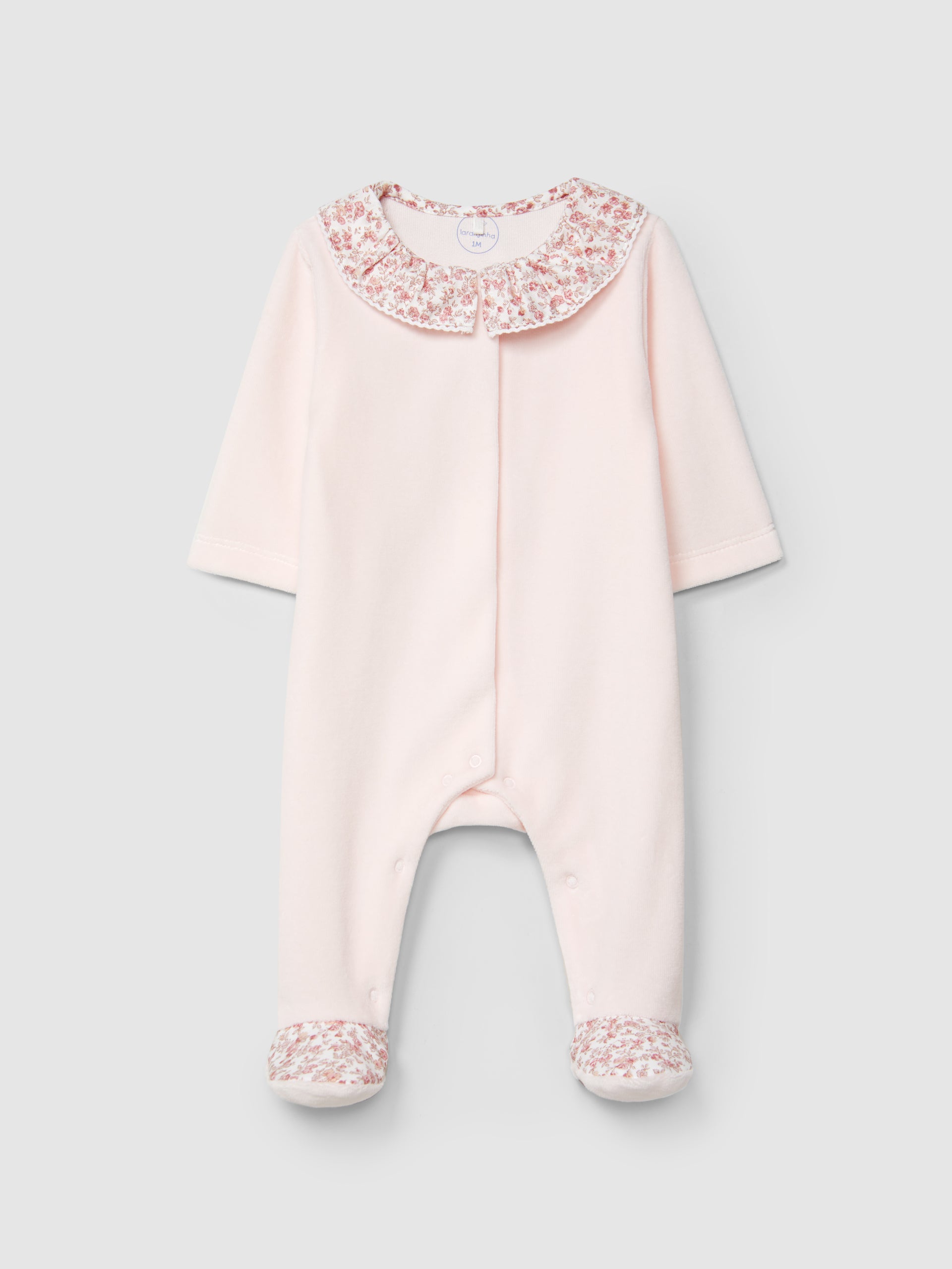 Babygrow Veludo Gola de Folho Floral