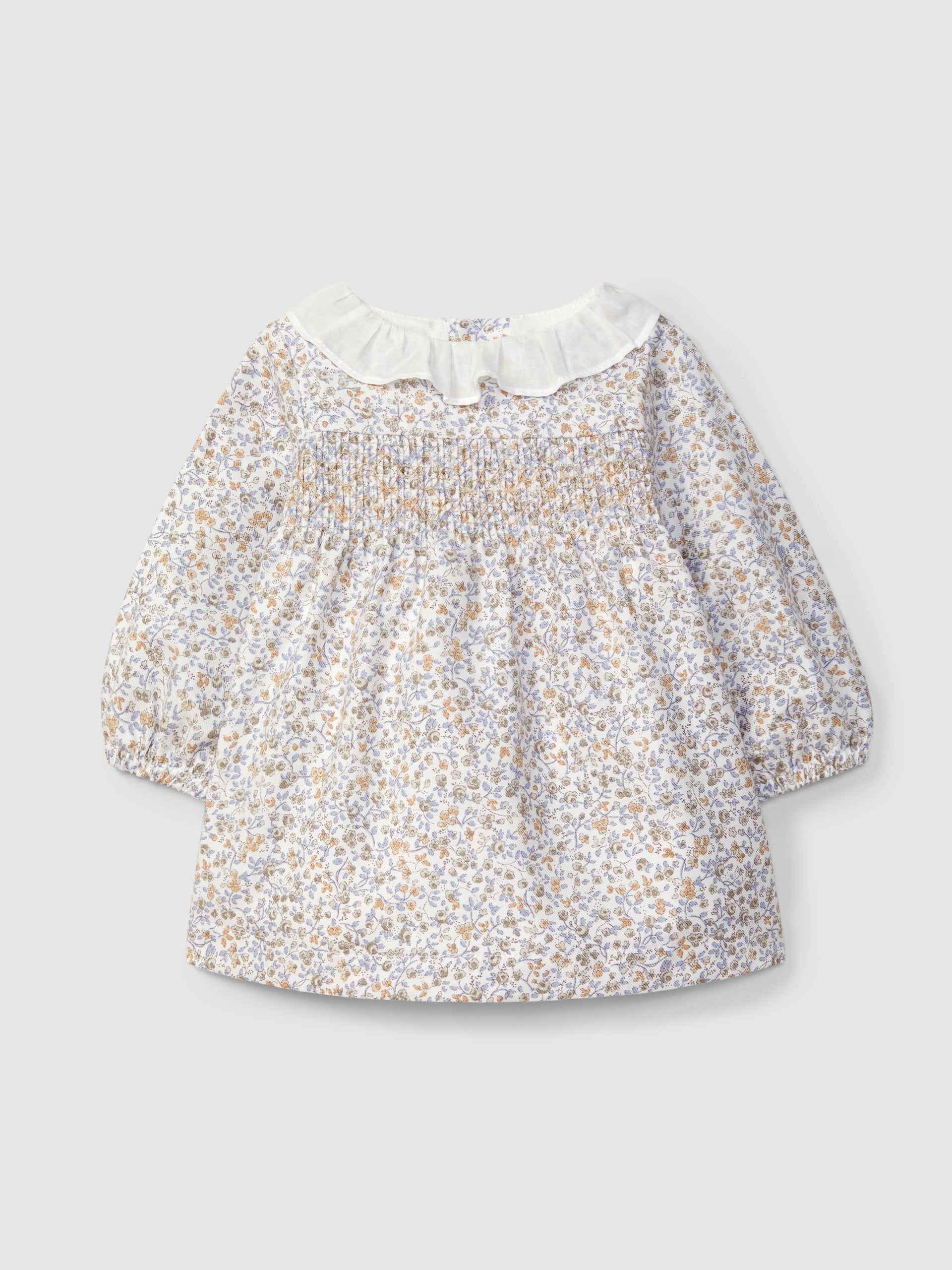 Vestido Floral com Smocks