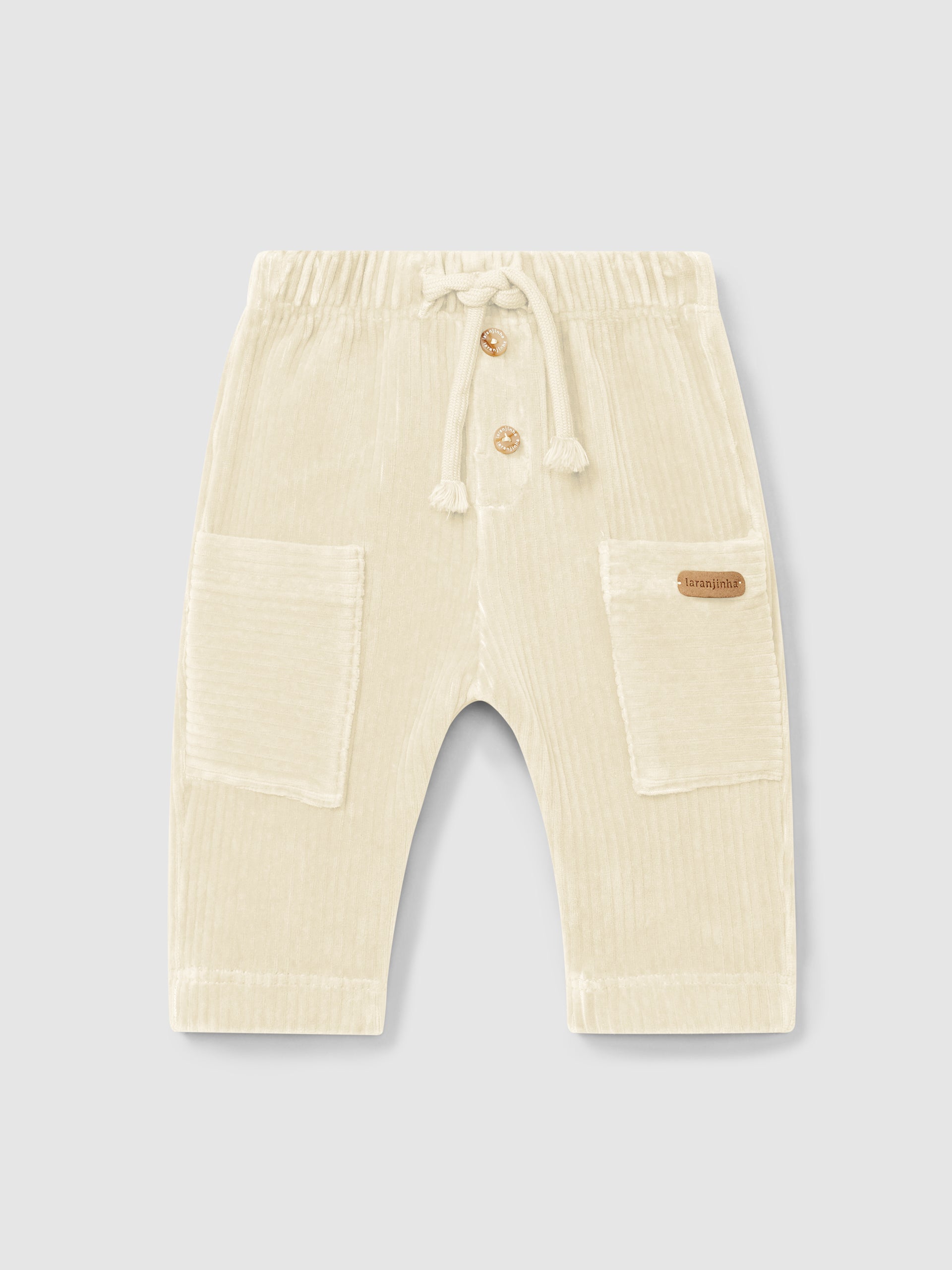 Corduroy Pull-up Pants with Pockets