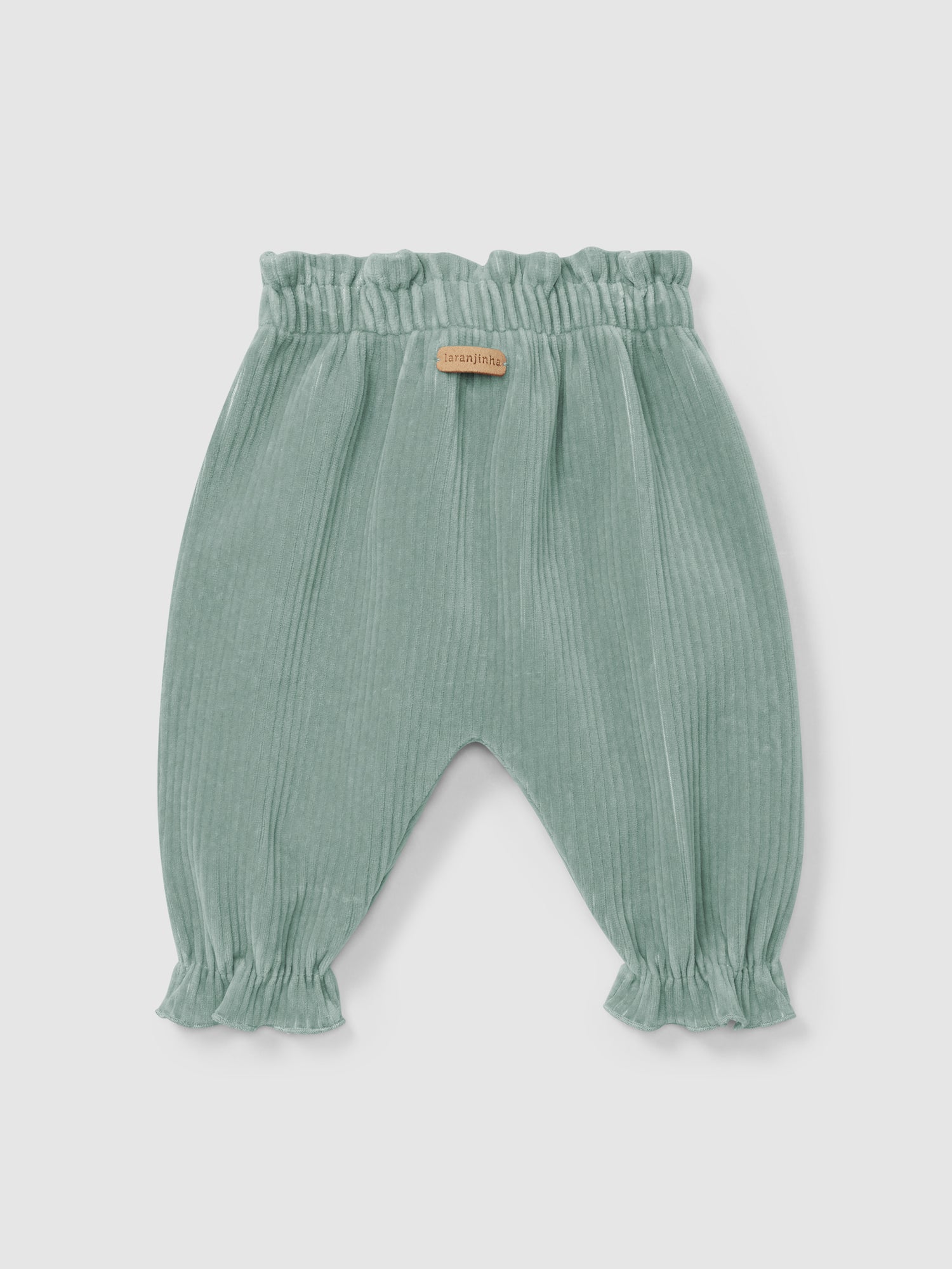 Corduroy Pull-up Pants with Decorative Drawstring