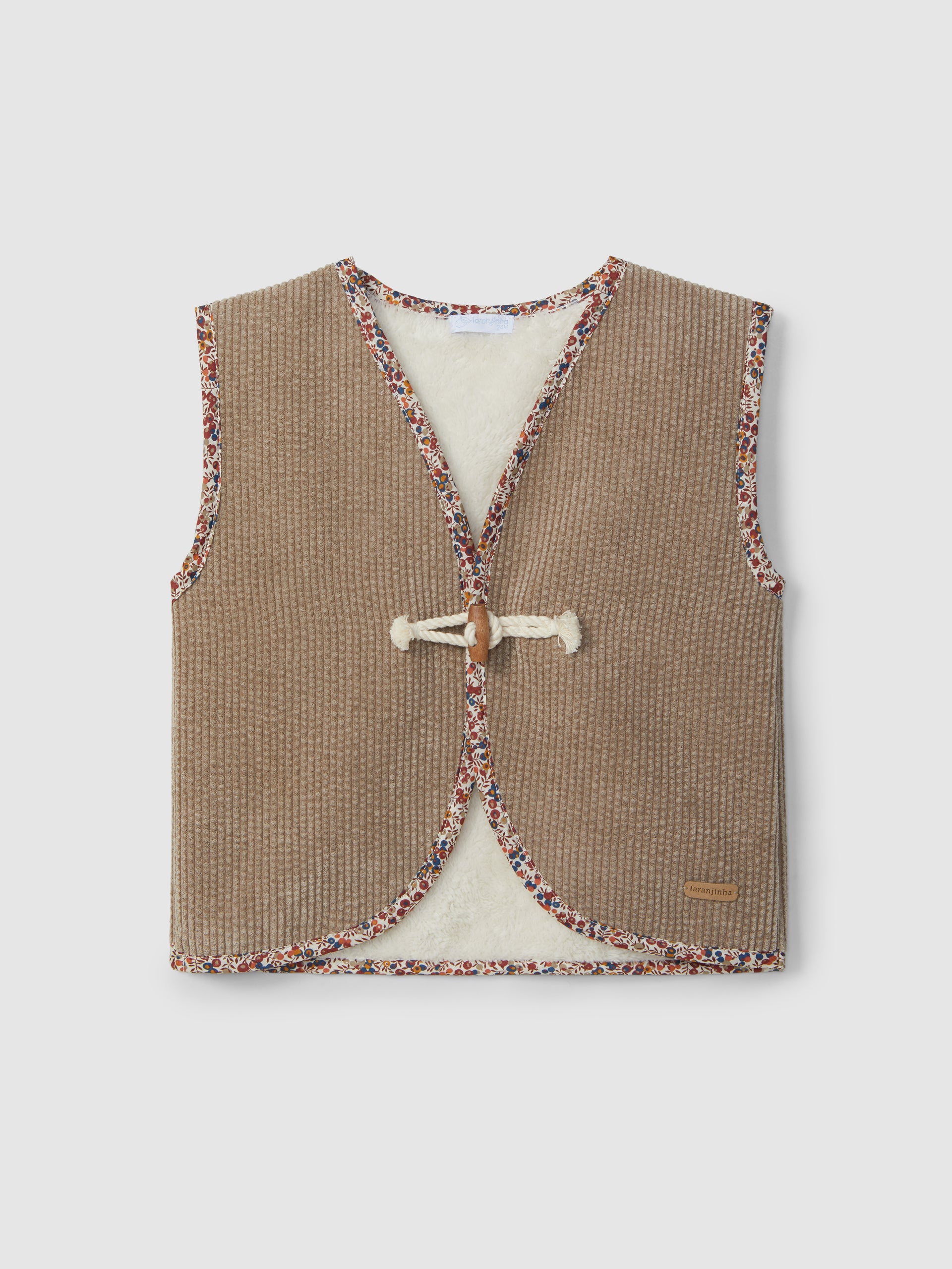 Corduroy Vest with Fur