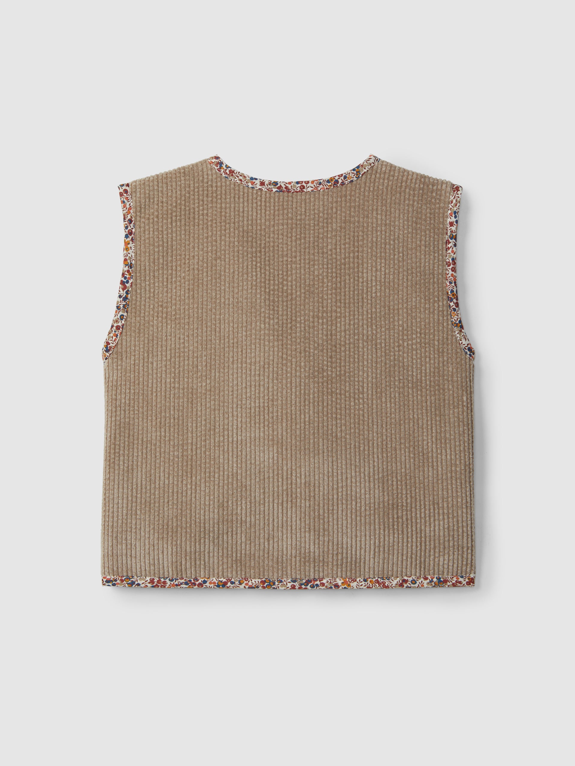 Corduroy Vest with Fur