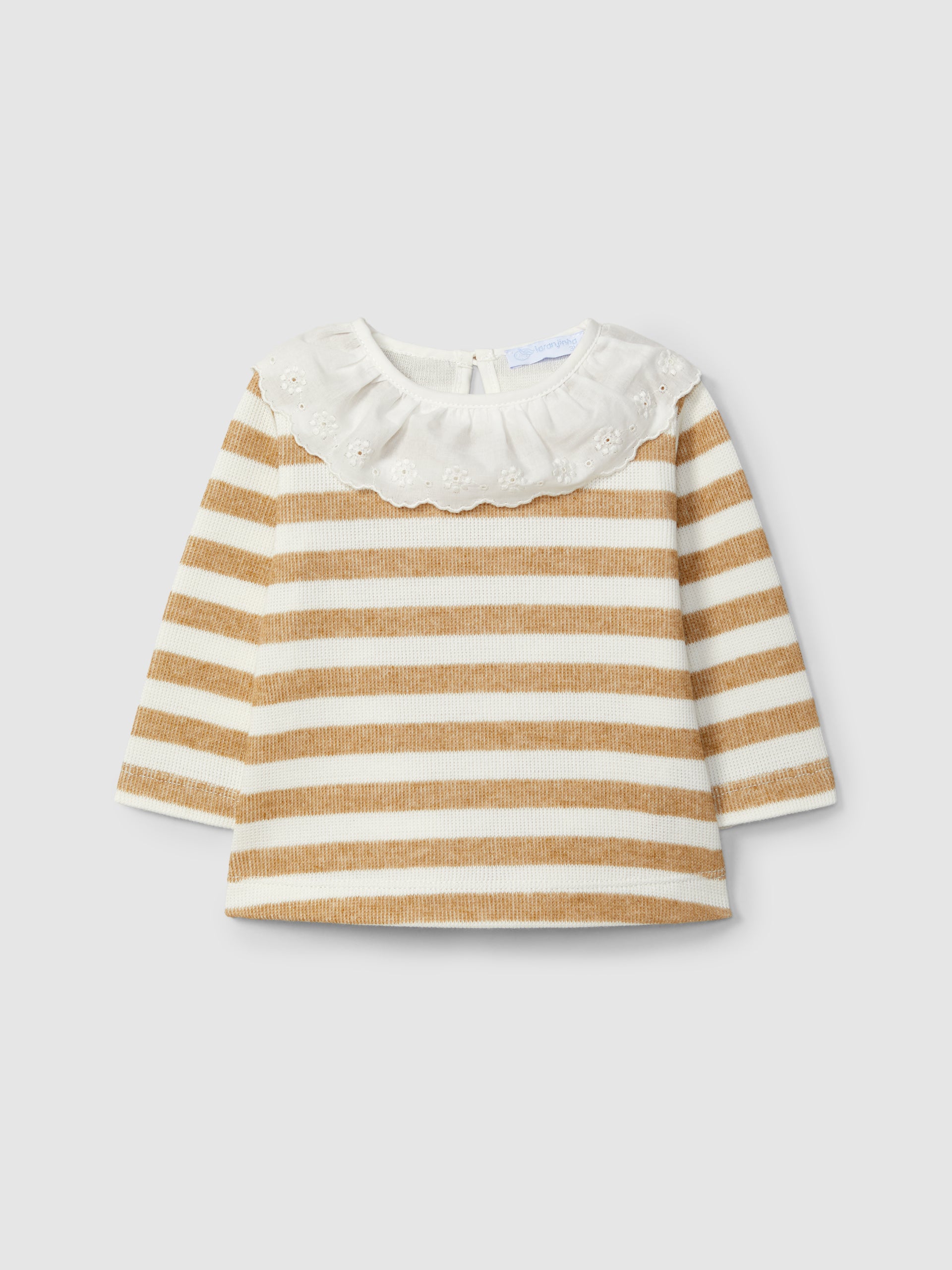 Striped Longsleeve with Ruffled Collar