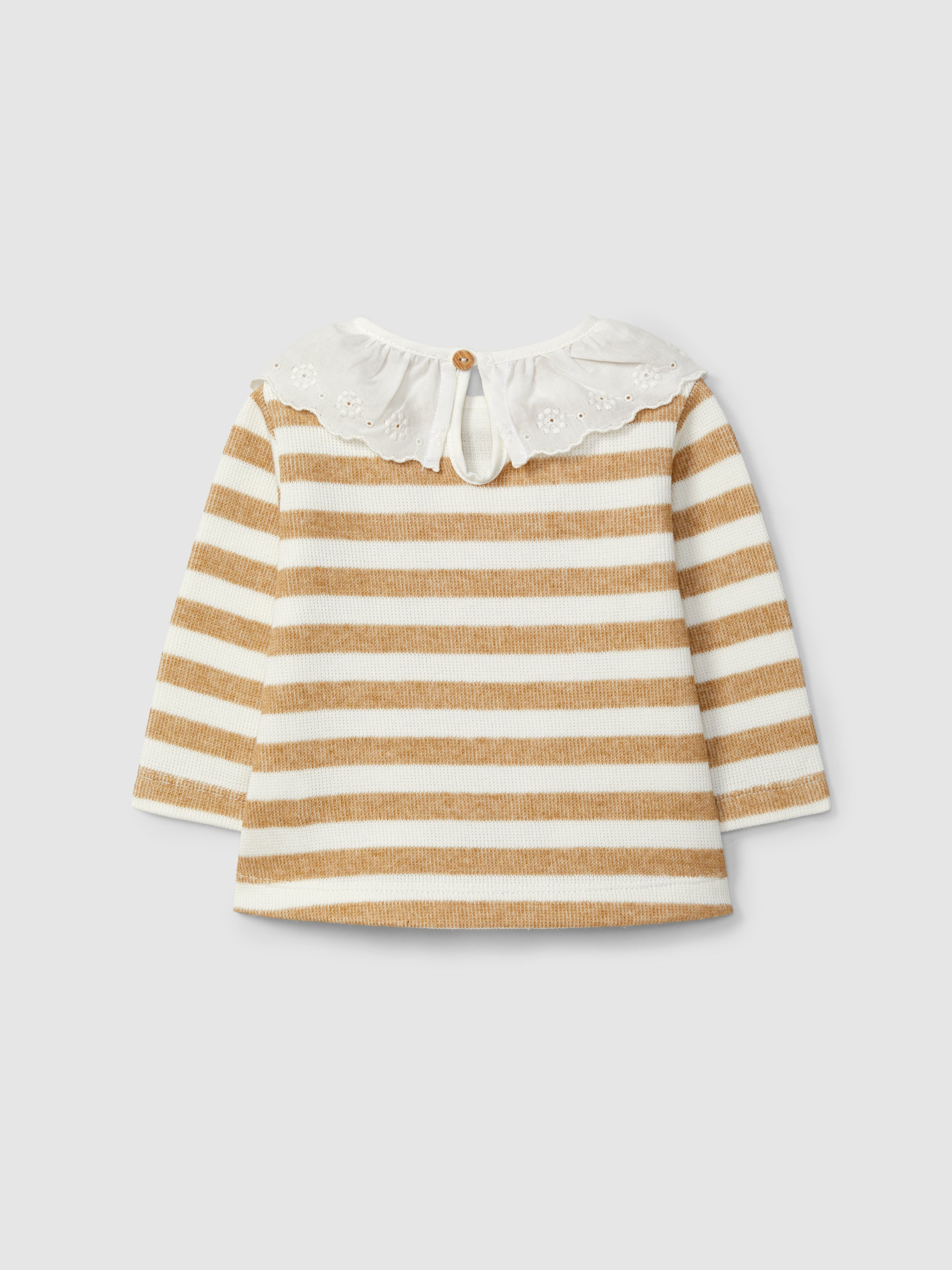 Longsleeve de Riscas com Gola Folho