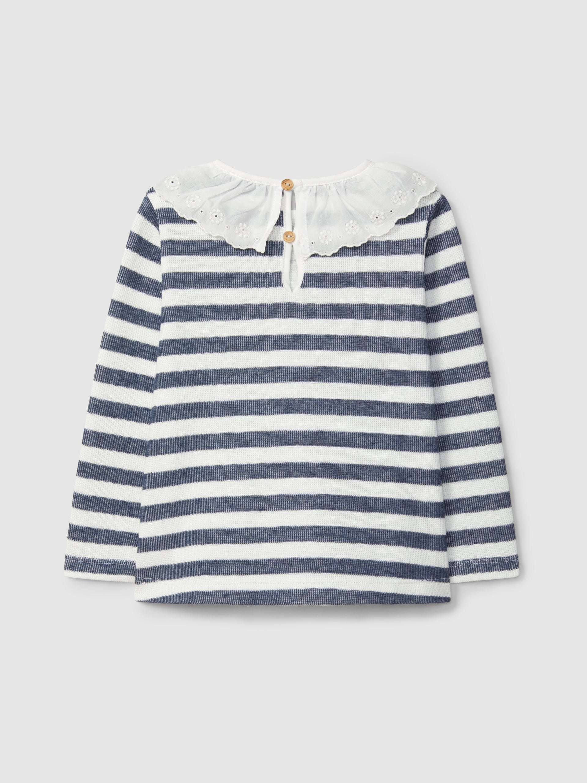 Striped Longsleeve with Ruffled Collar