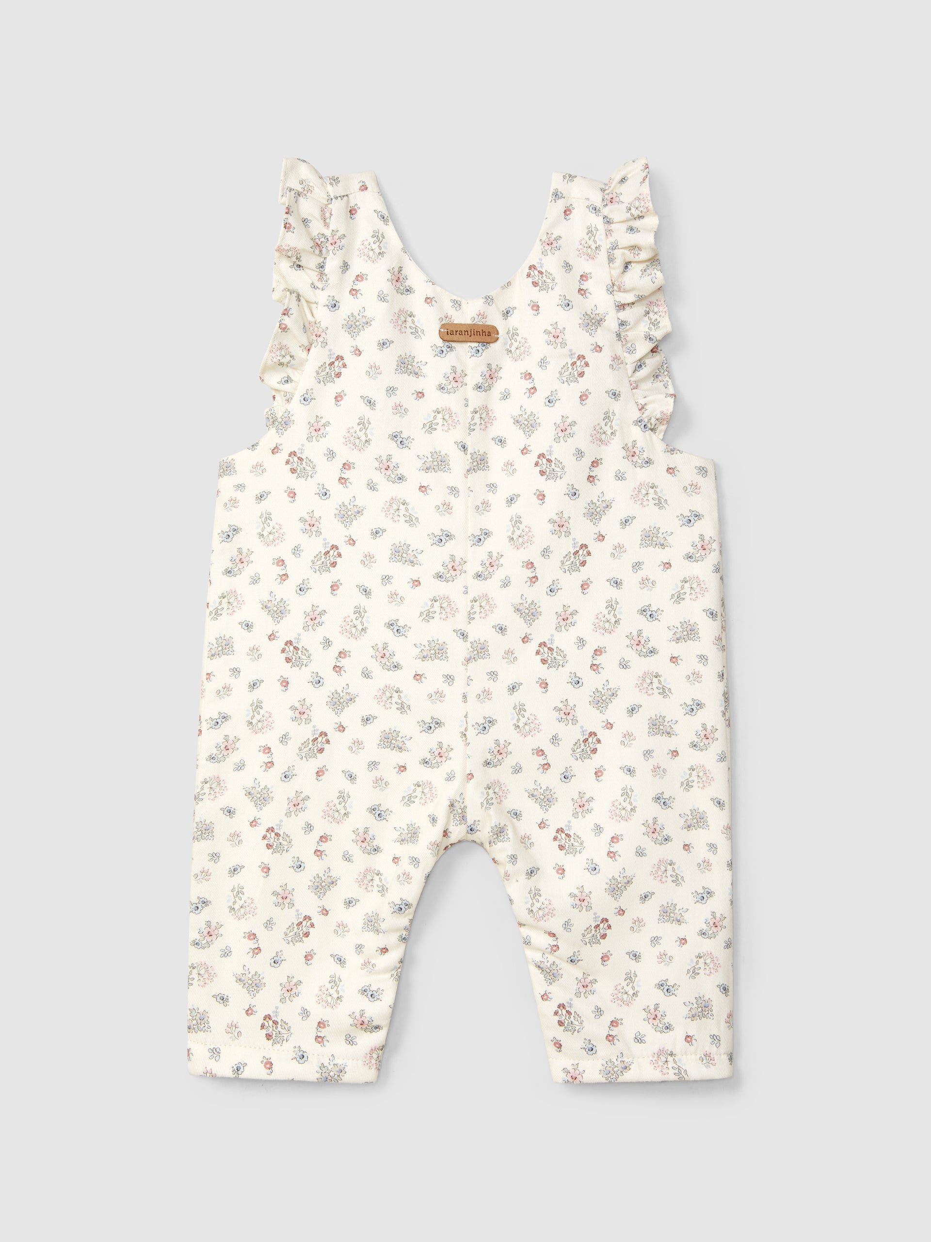 Floral Print and Ruffle Overalls