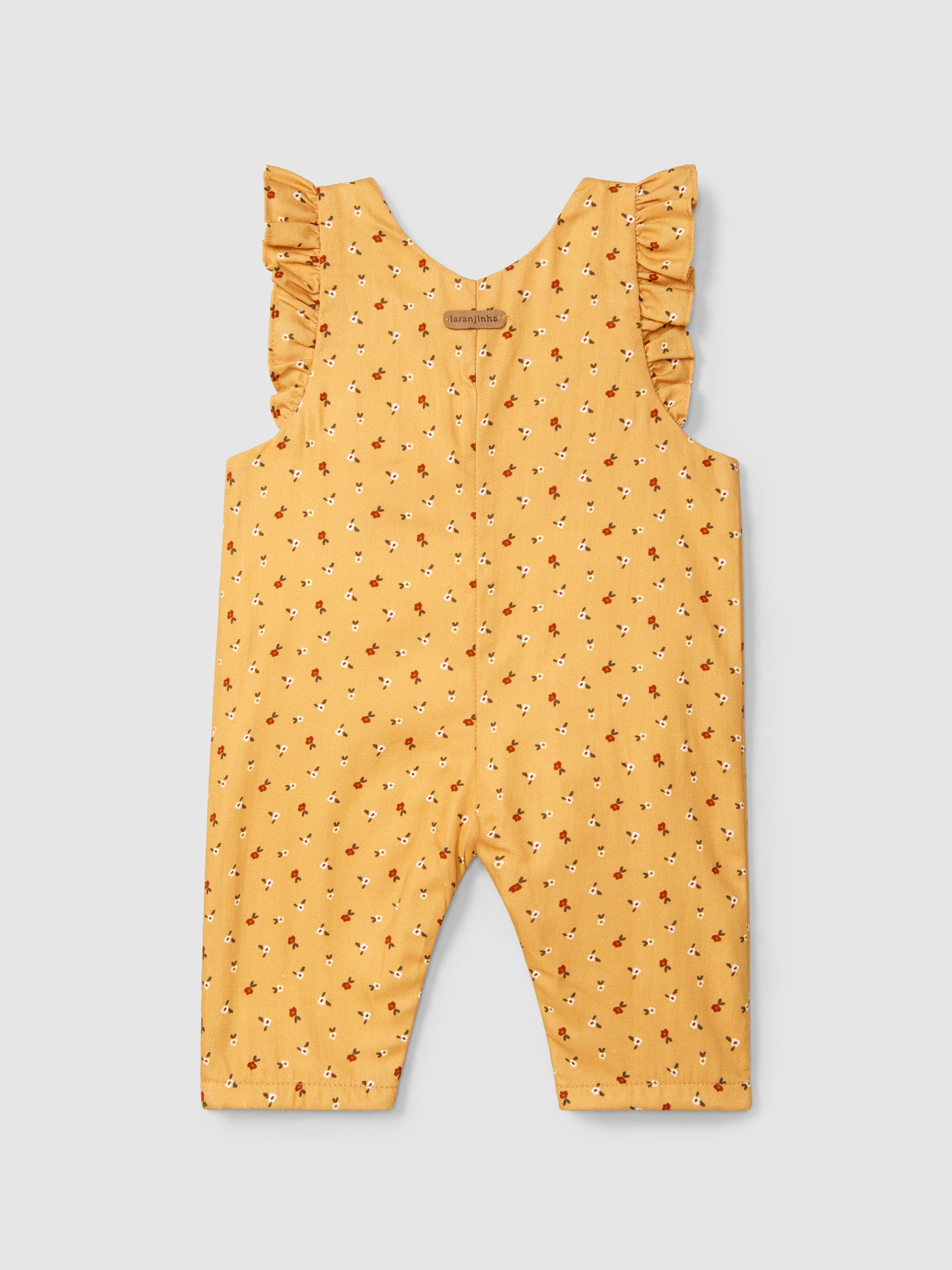 Floral Print and Ruffle Overalls