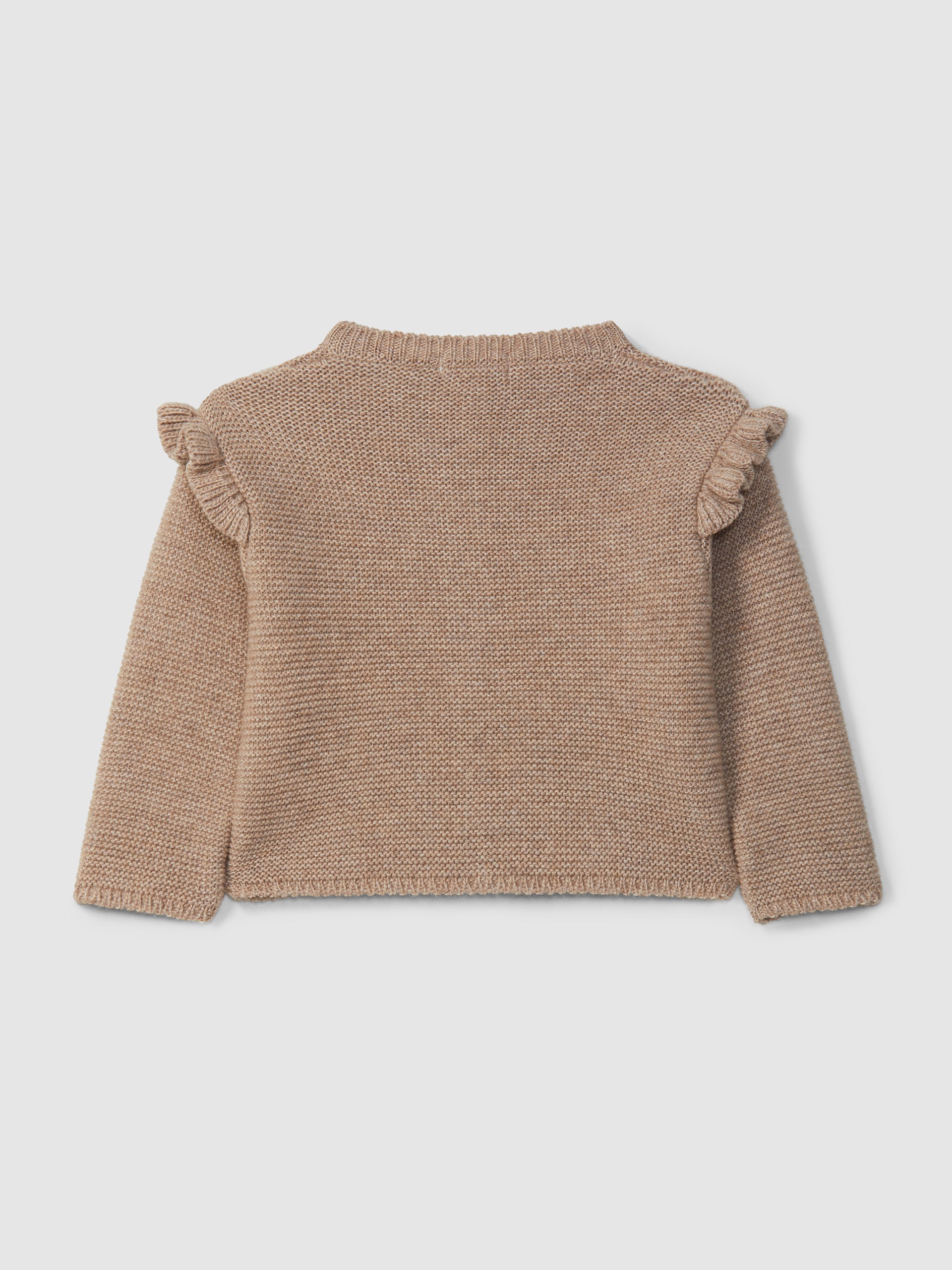 Knitted Coat with Ruffle Detail