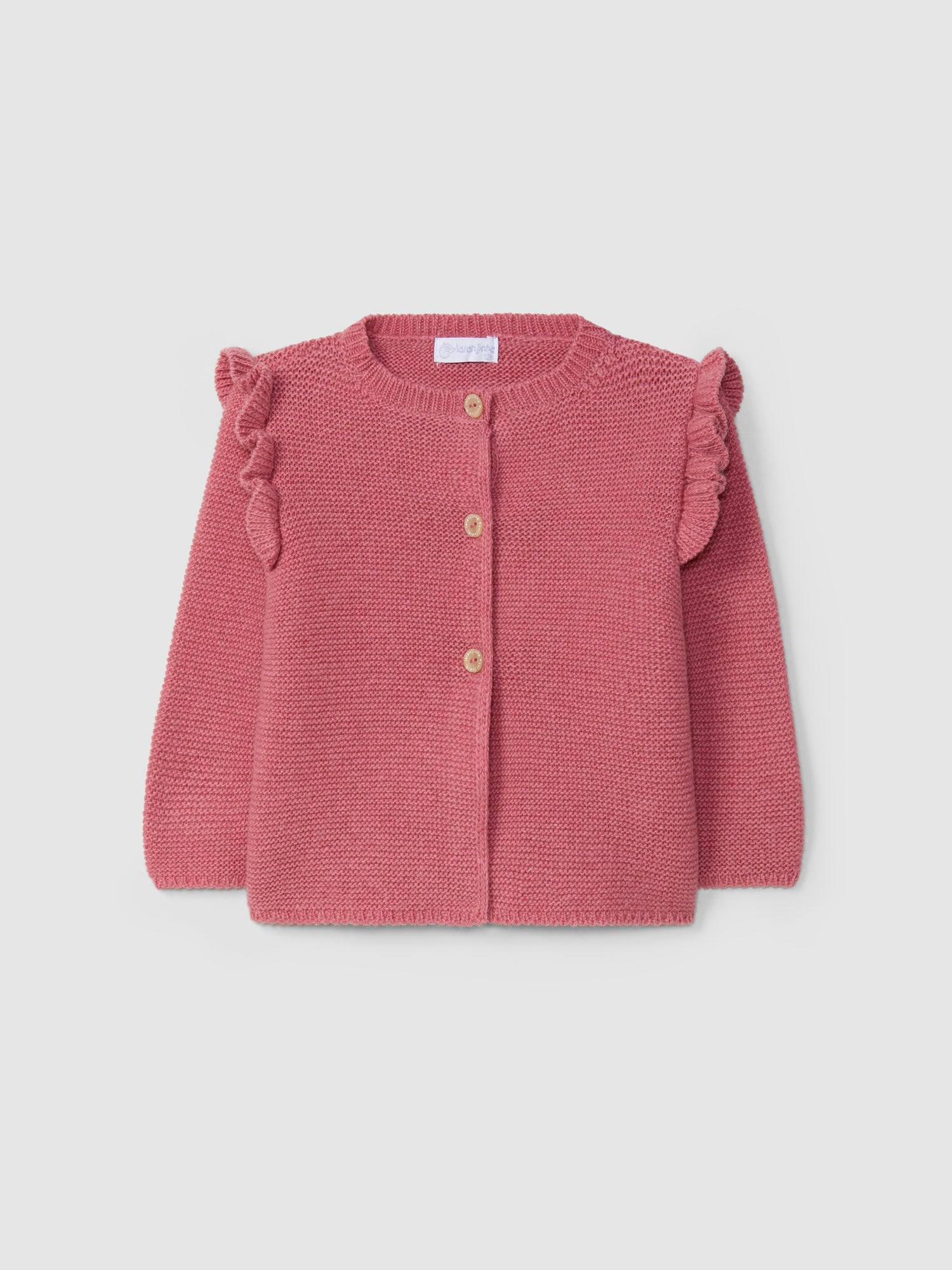Manteau tricoté avec détails à volants