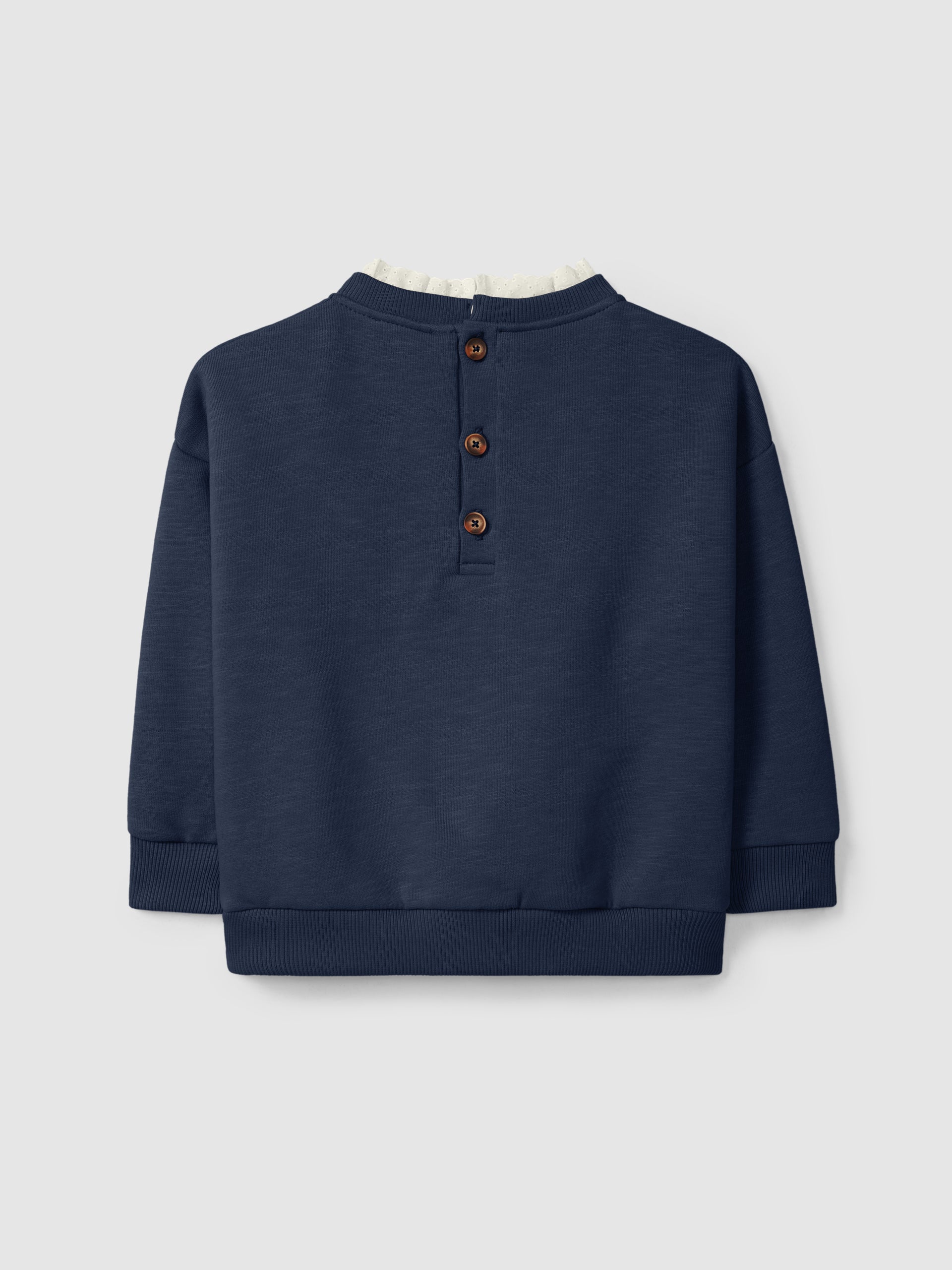 Sweatshirt Flor e Bordado Inglês