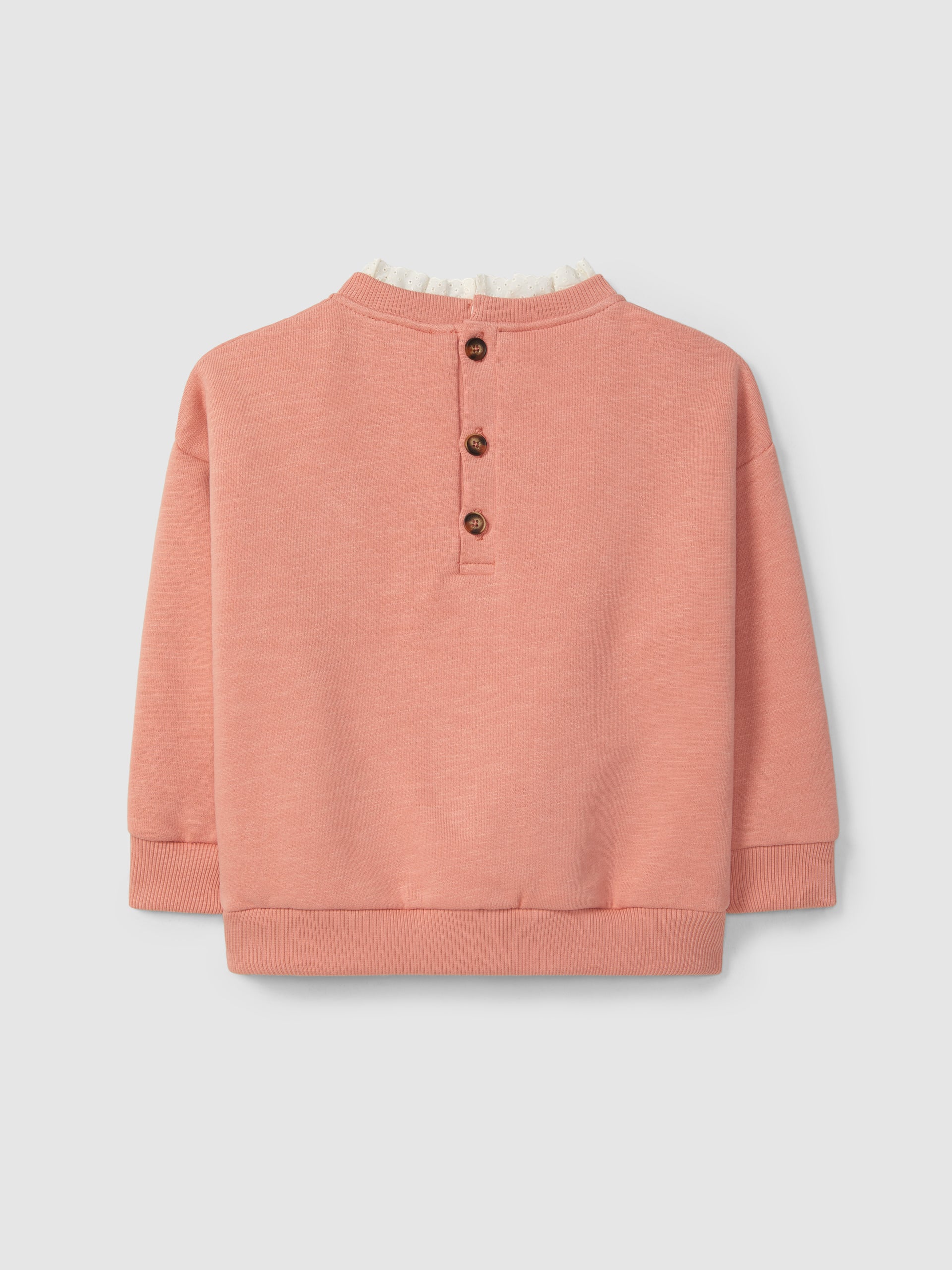 Flower and English Embroidery Sweatshirt