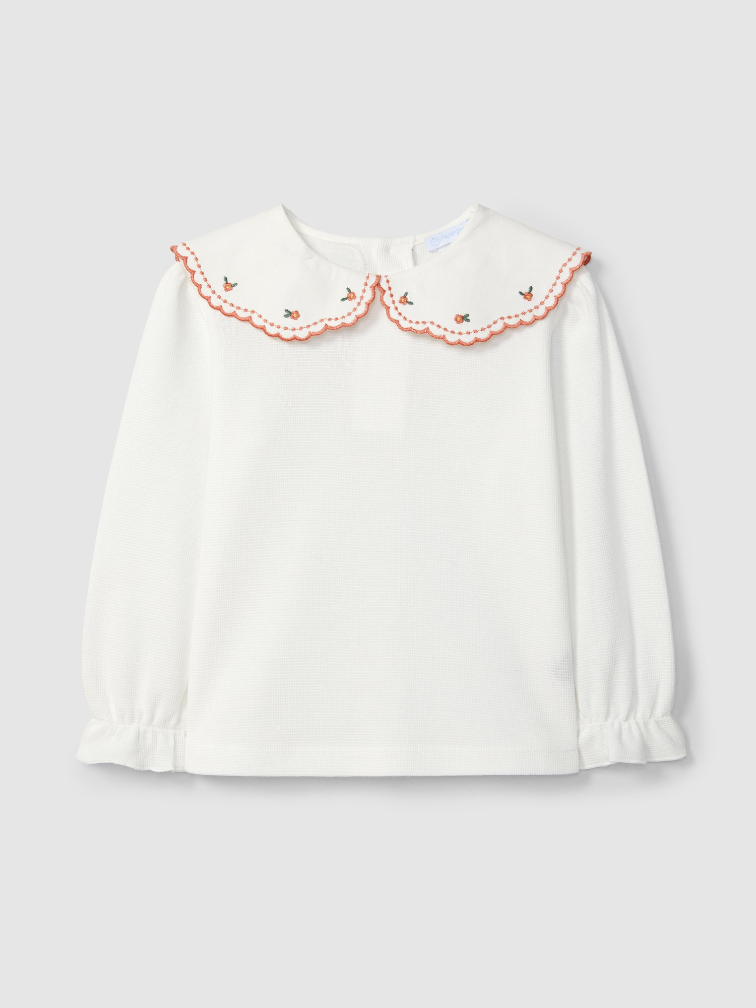 T-shirt à manches longues en tricot gaufré avec col