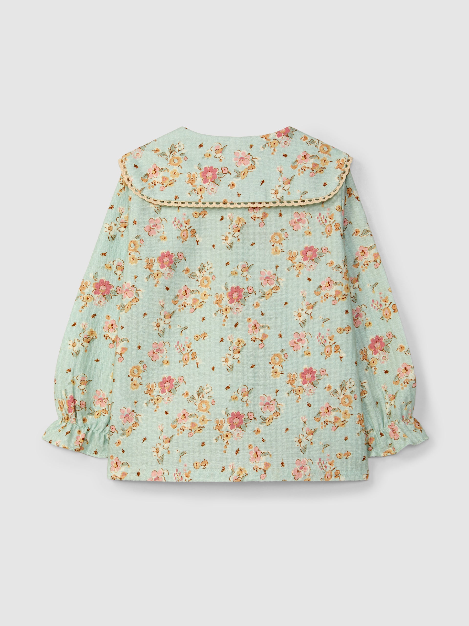 Blusa Floral Renda na Gola