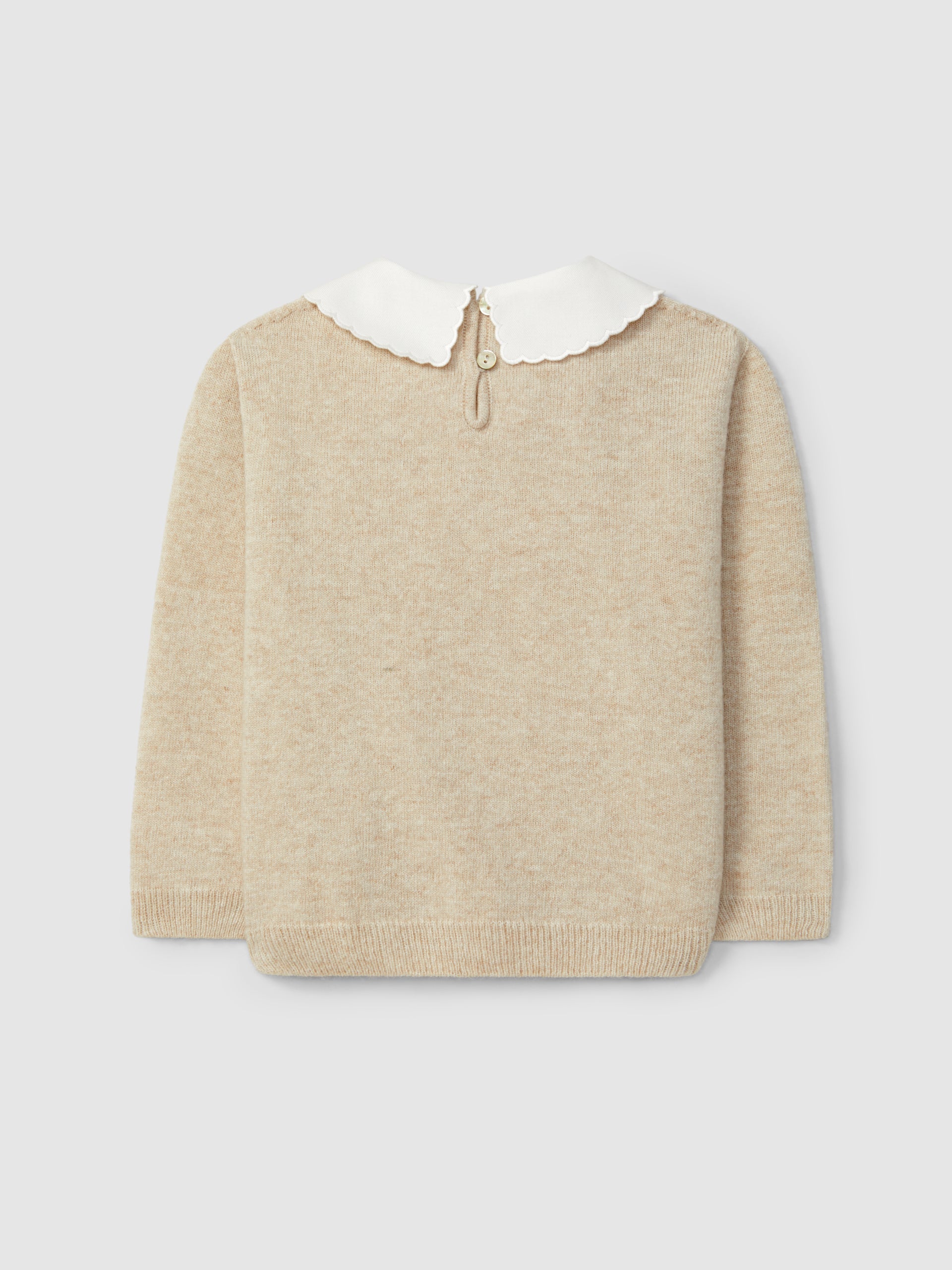 Camisola Tricotada Gola em Tecido