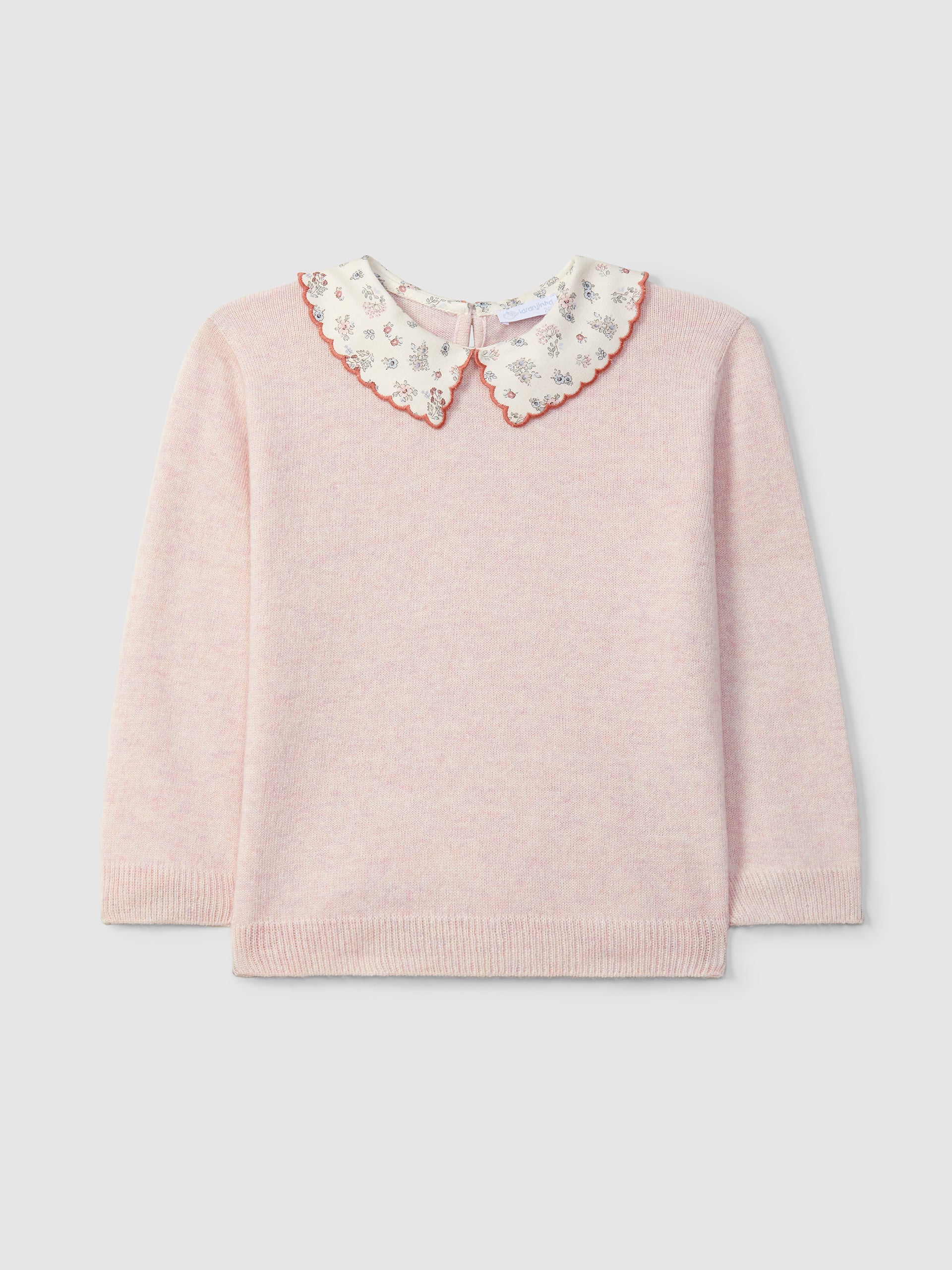 Camisola Tricotada Gola em Tecido