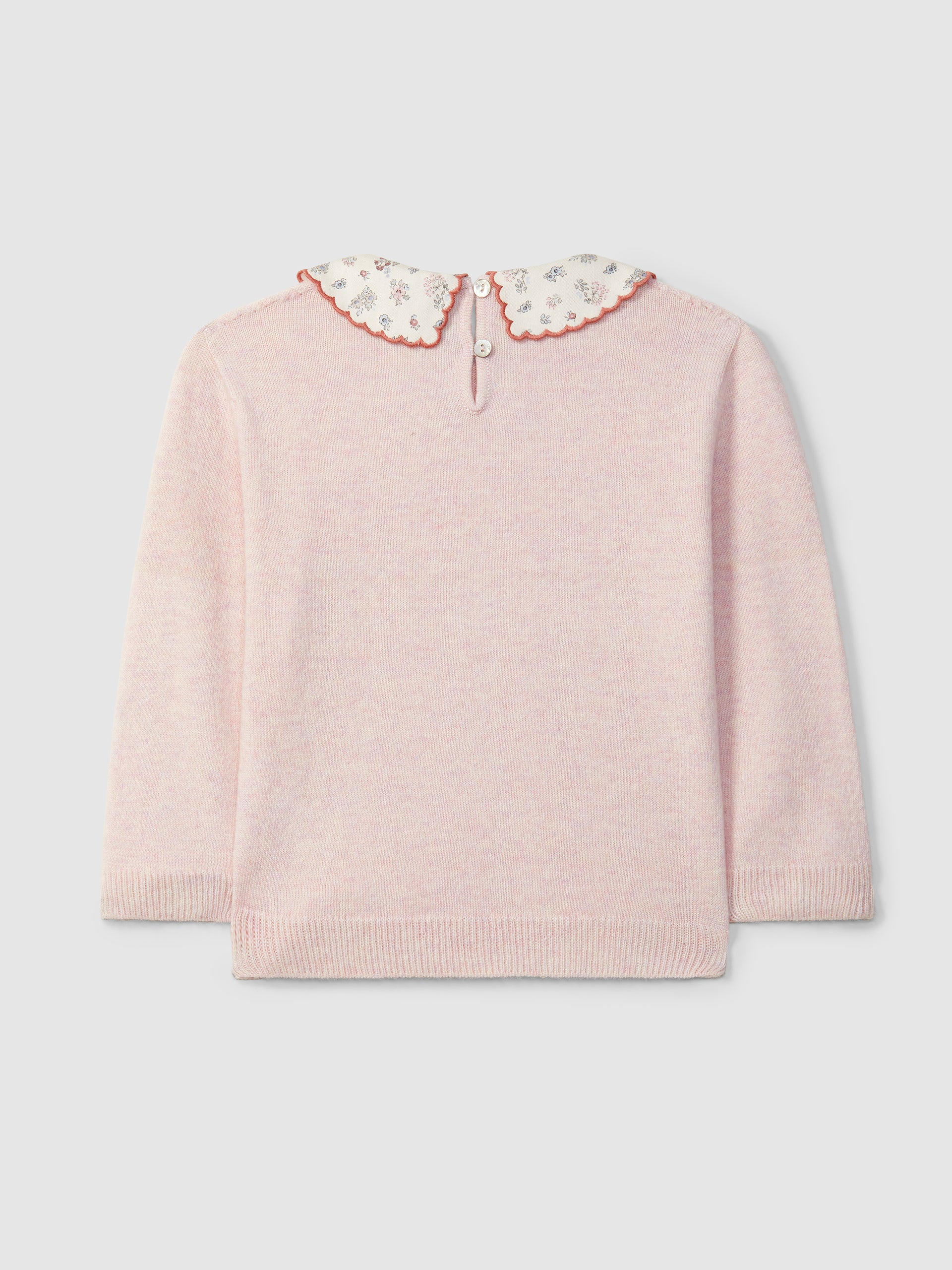 Camisola Tricotada Gola em Tecido