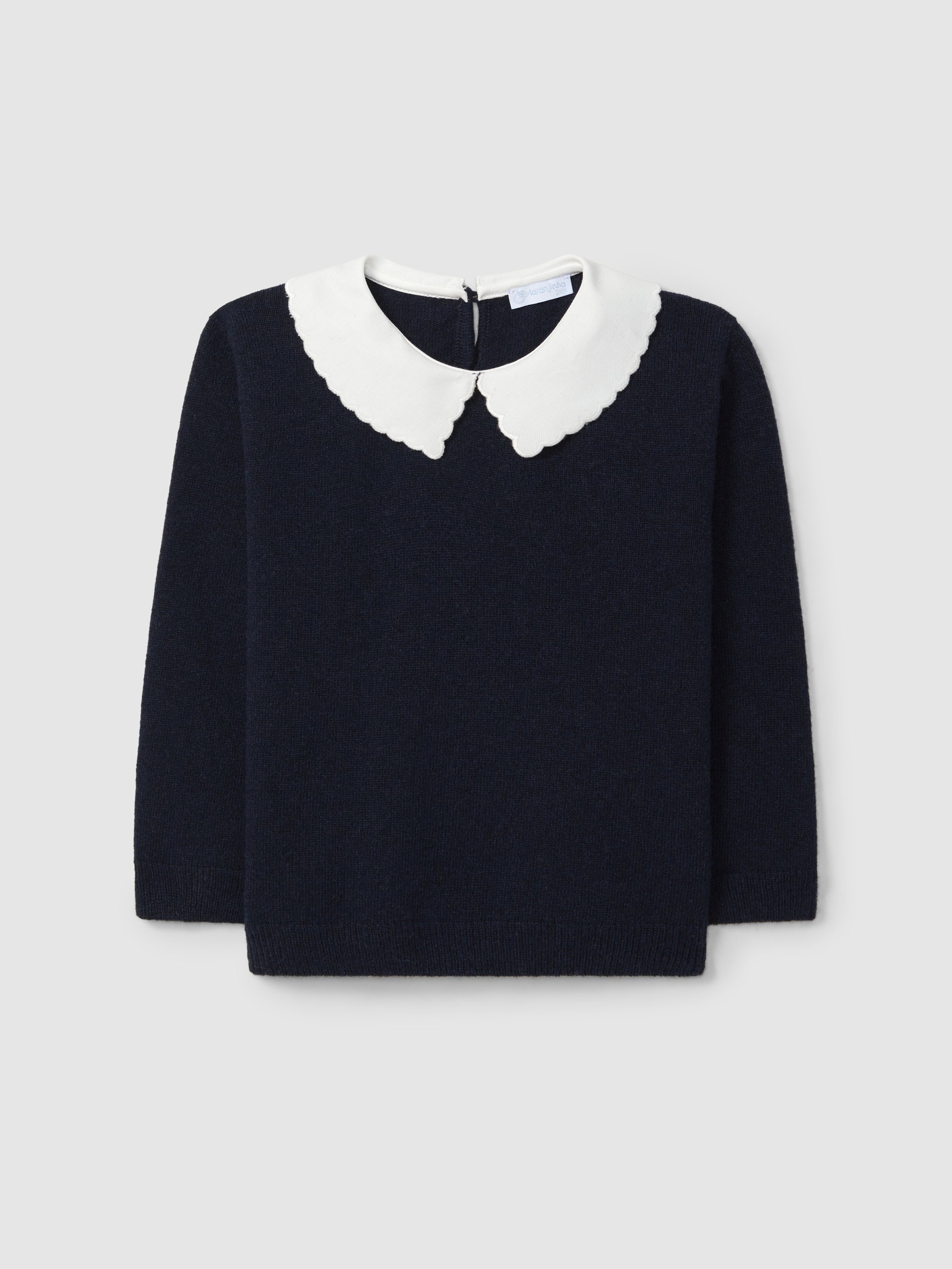 Camisola Tricotada Gola em Tecido