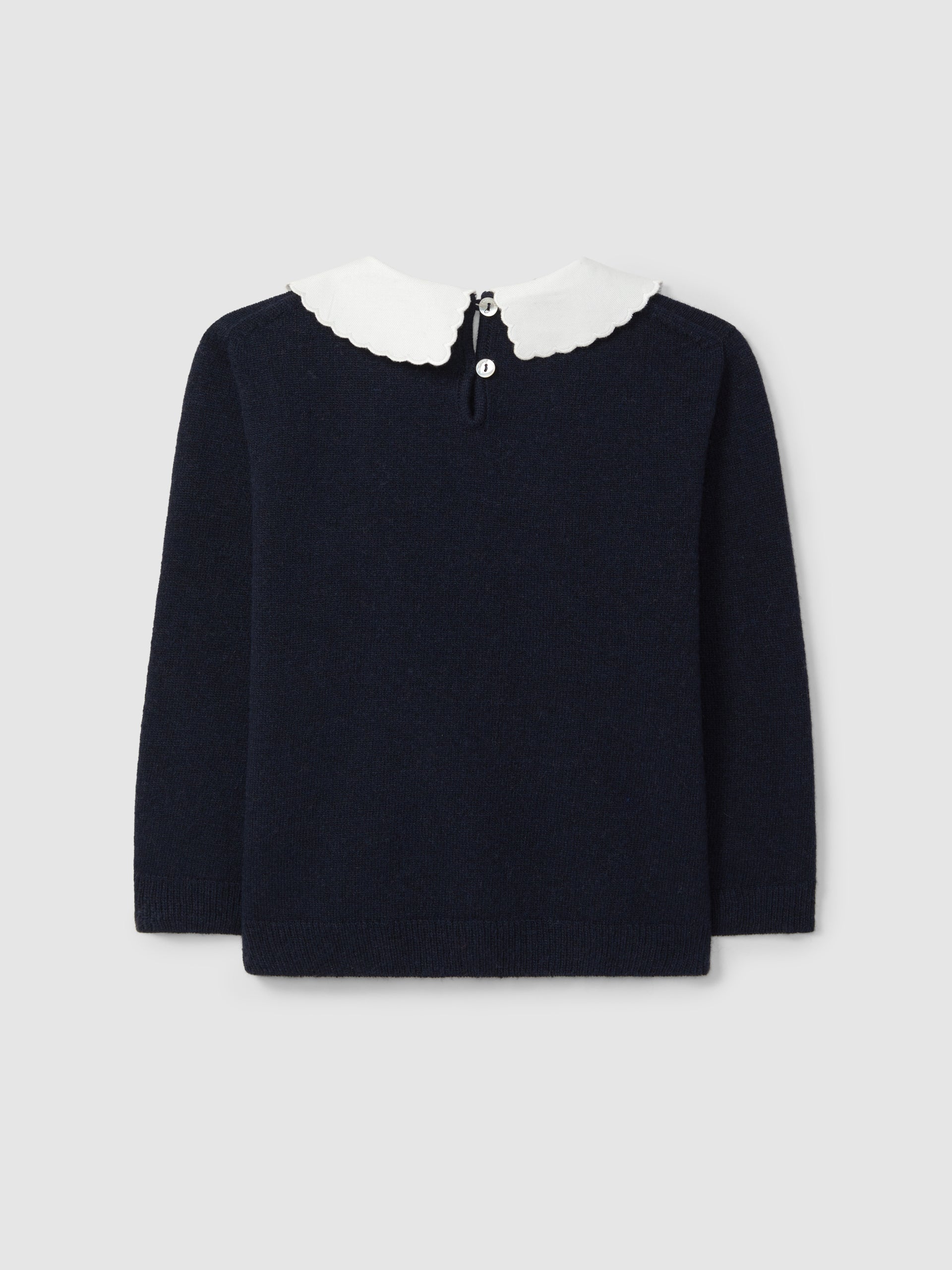 Camisola Tricotada Gola em Tecido