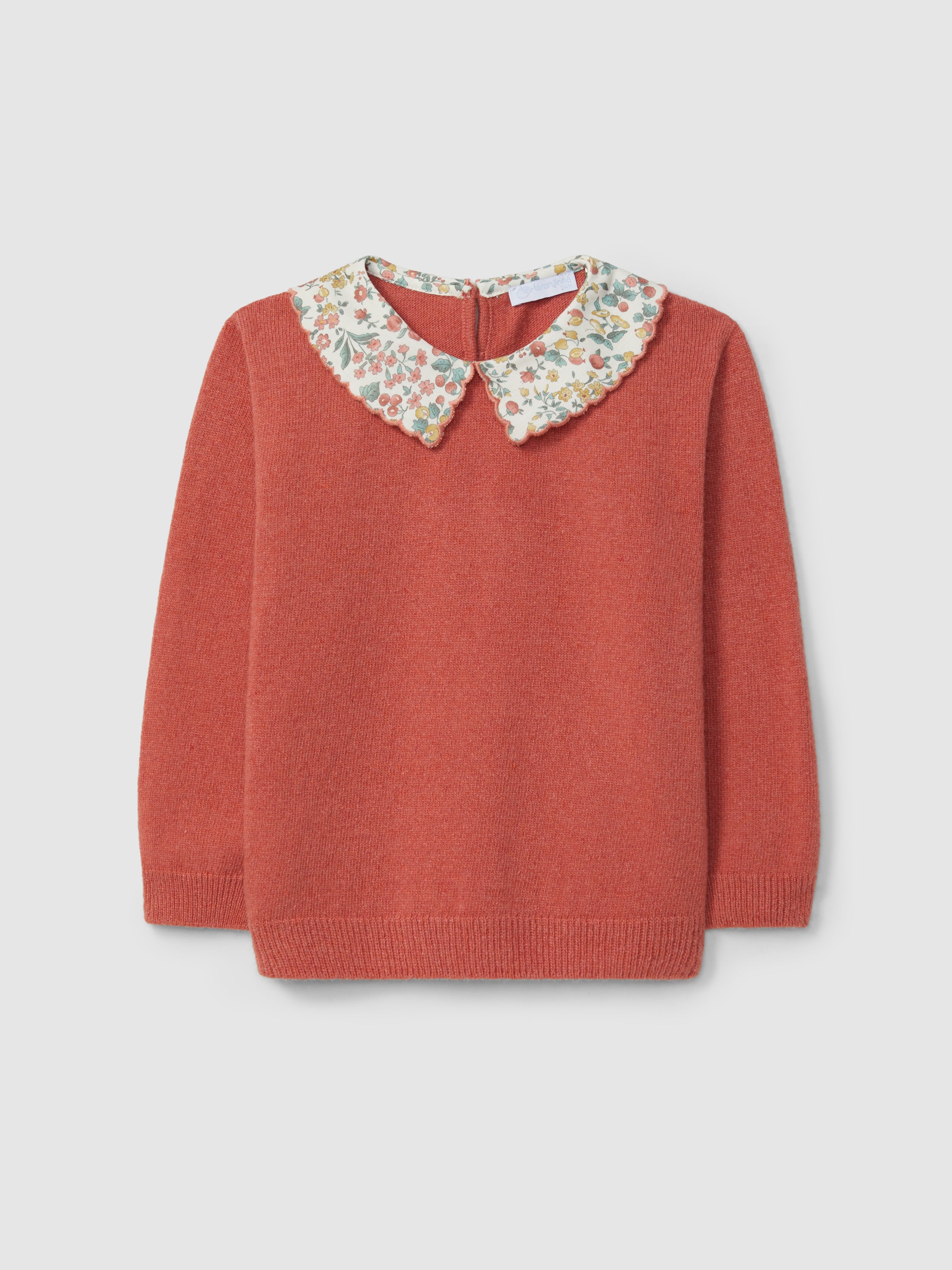 Camisola Tricotada Gola em Tecido