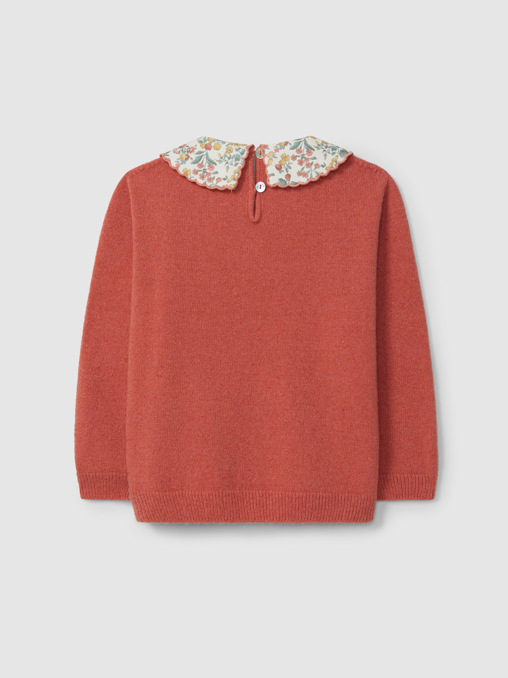Camisola Tricotada Gola em Tecido