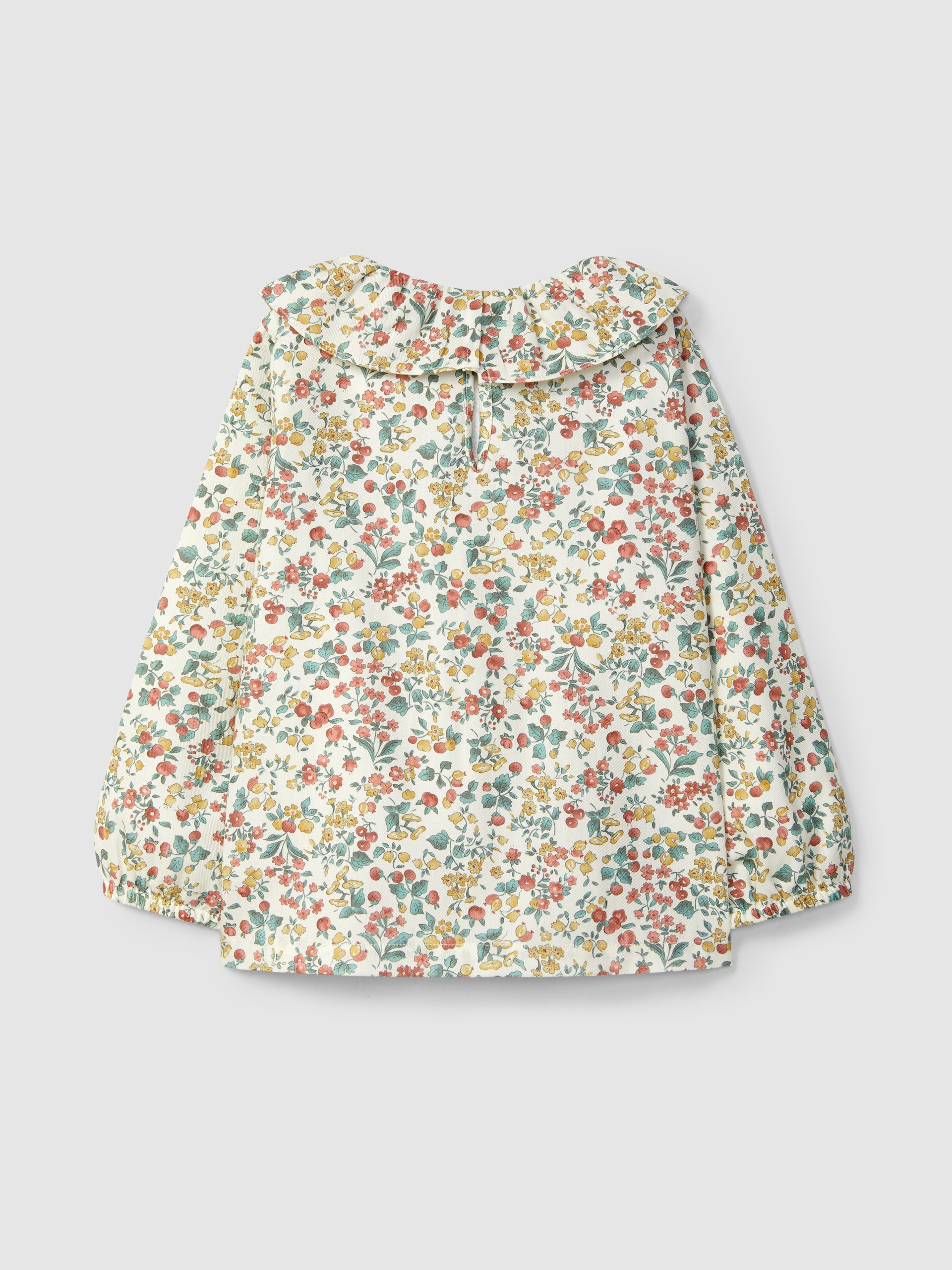 Blusa Floral e Gola de Folho