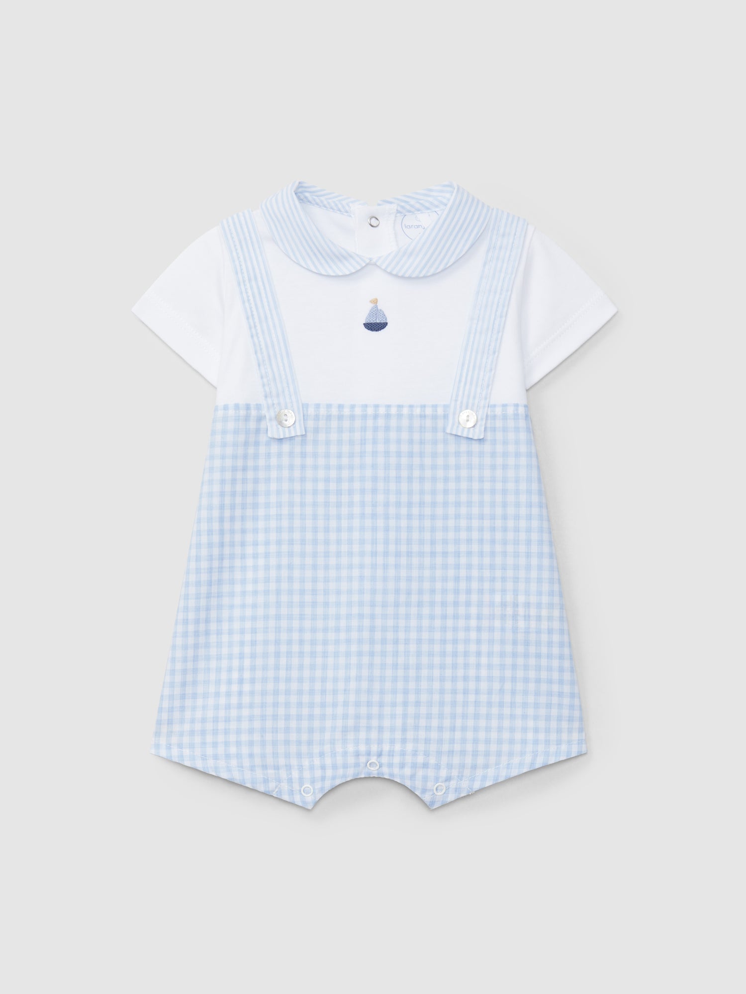 2-in-1 Vichy Plaid and Striped Suit