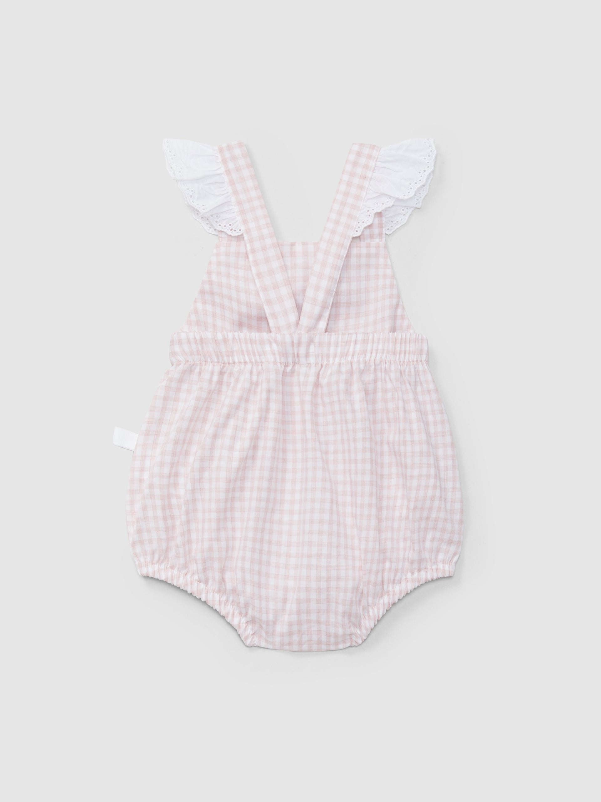 Cute Vichy Plaid Embroidered Flowers