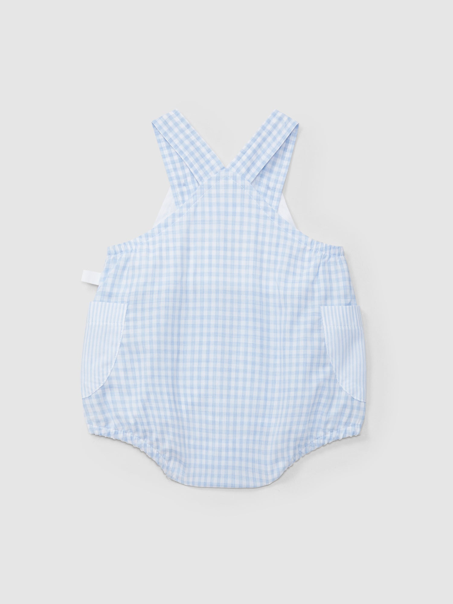 Cute Vichy Plaid and Stripes Embroidered Detail