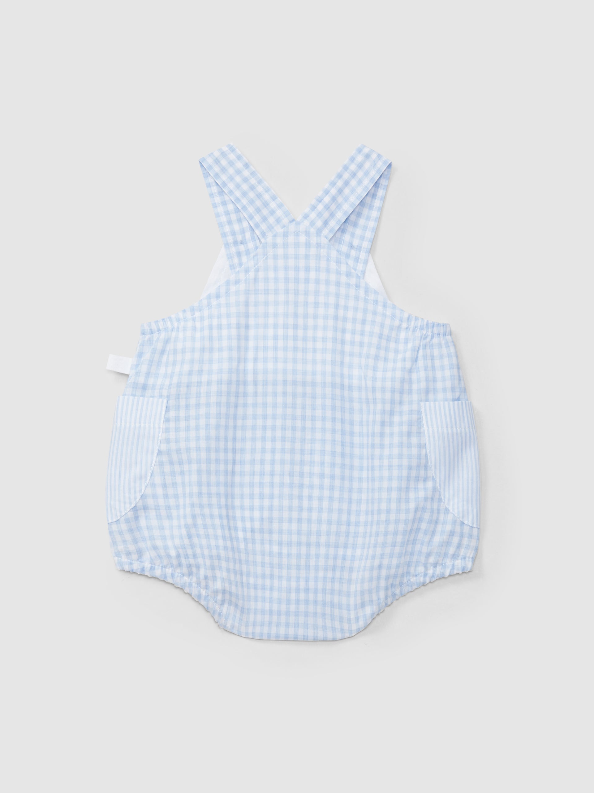 Cute Vichy Plaid and Stripes Embroidered Detail