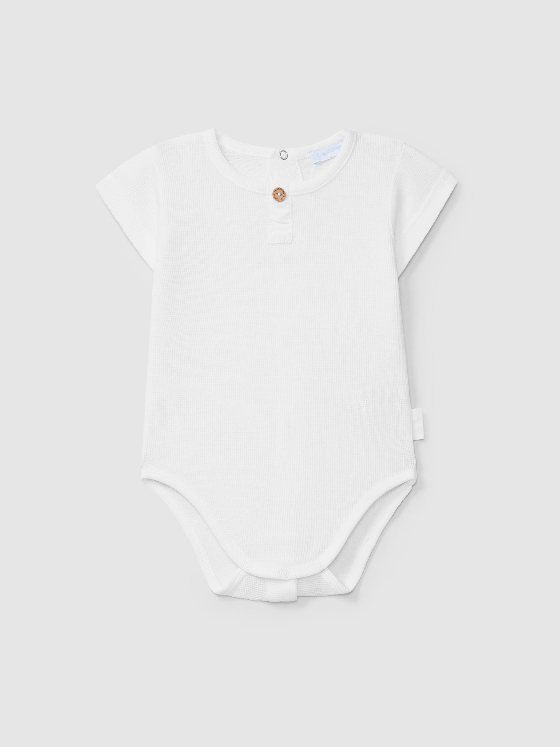 Waffle Knit Collarless Bodysuit