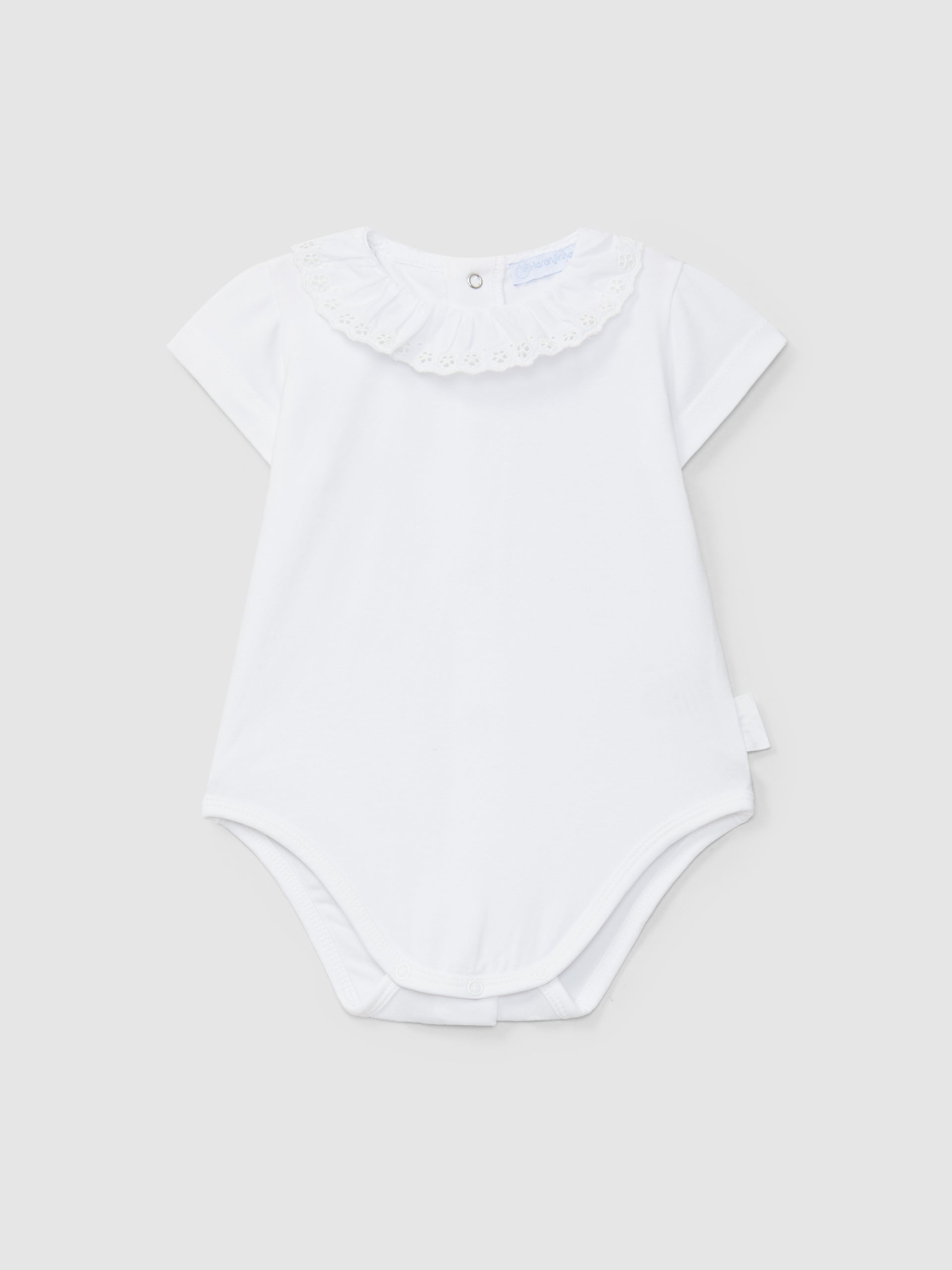 Short Sleeve Bodysuit with Ruffle Collar