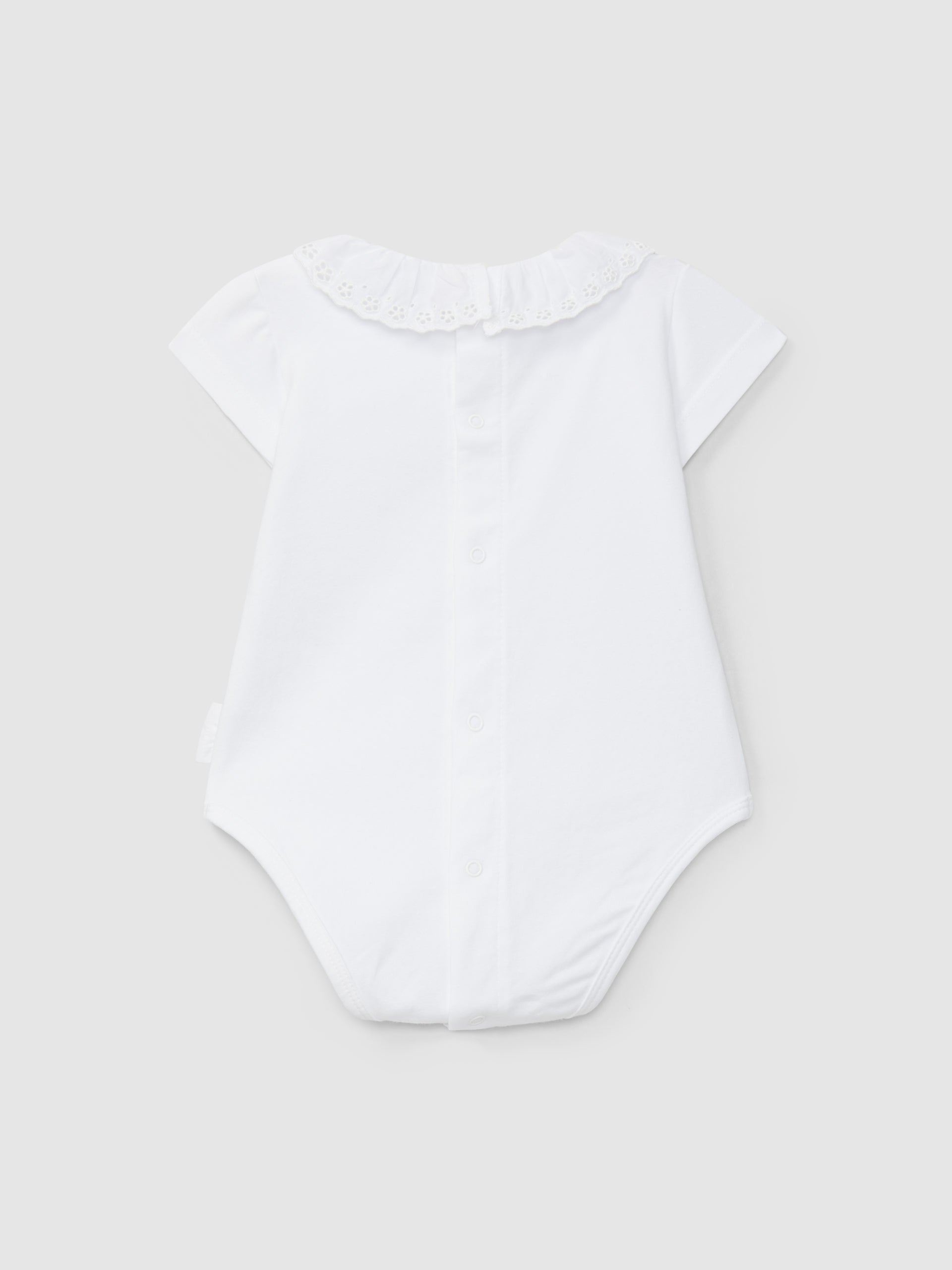 Short Sleeve Bodysuit with Ruffle Collar