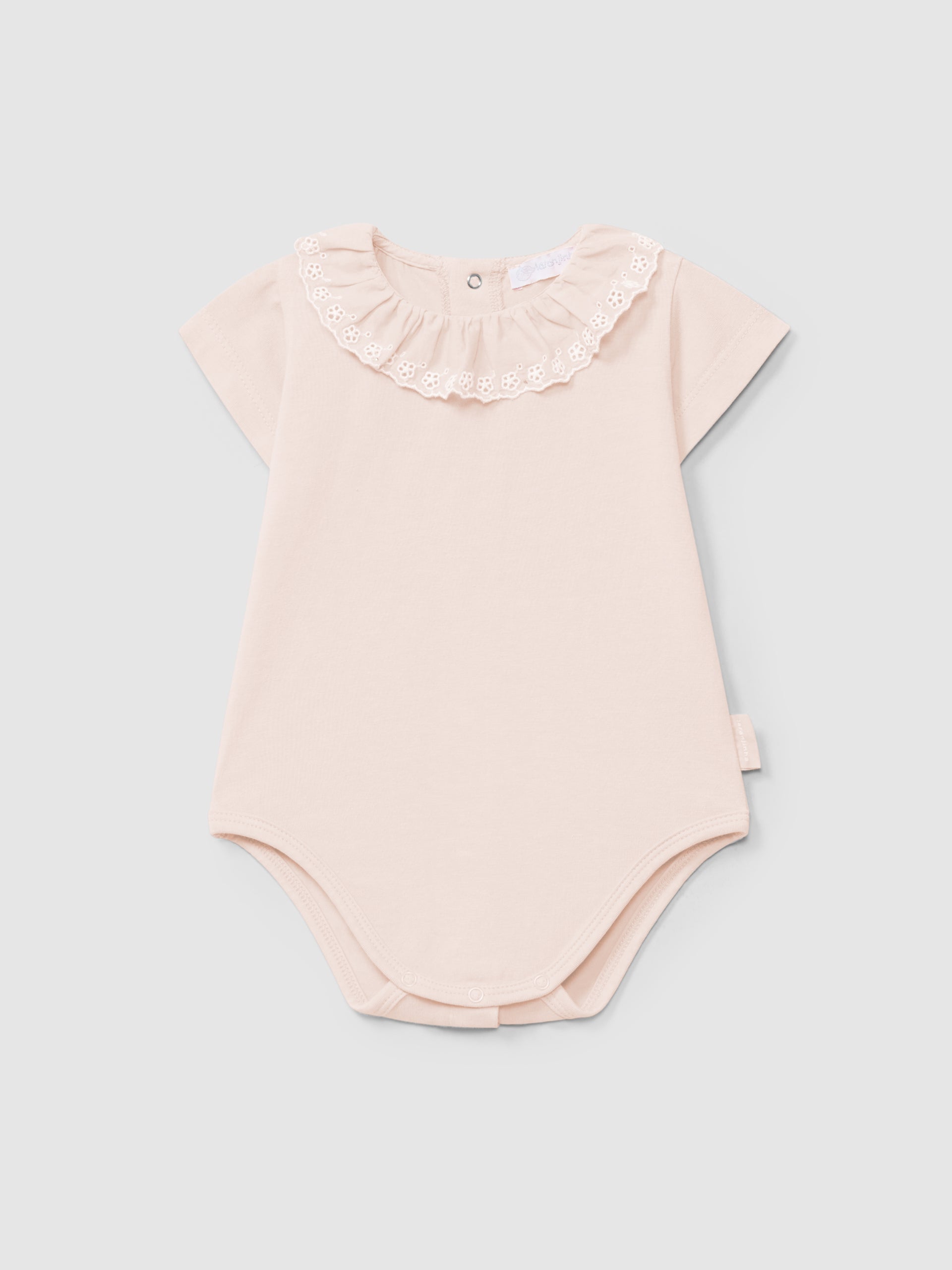Short Sleeve Bodysuit with Ruffle Collar