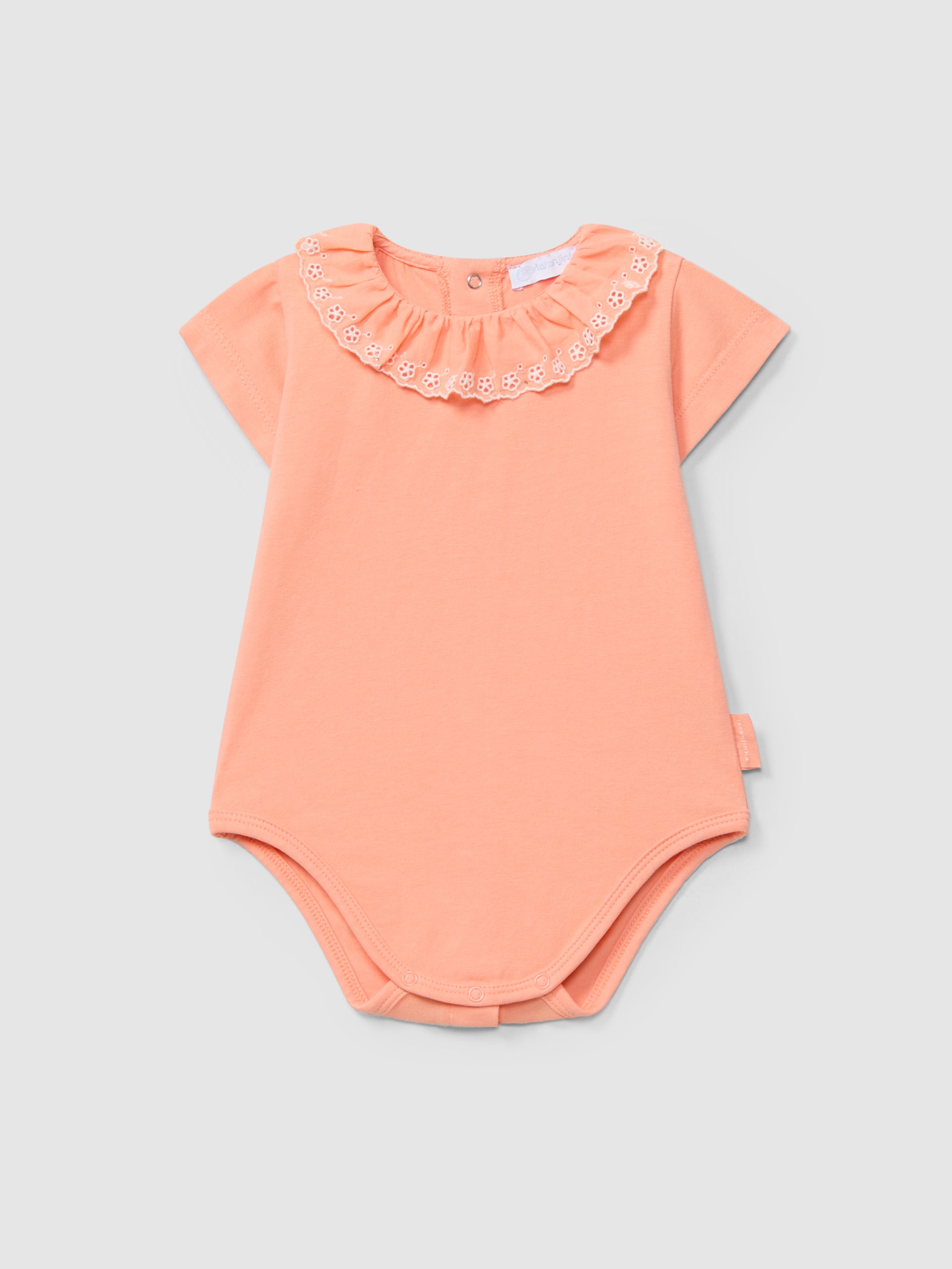 Short Sleeve Bodysuit with Ruffle Collar